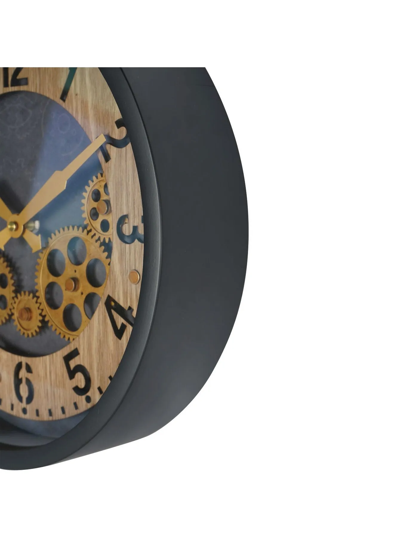 Round Wall Clock with Mini Dials - Black