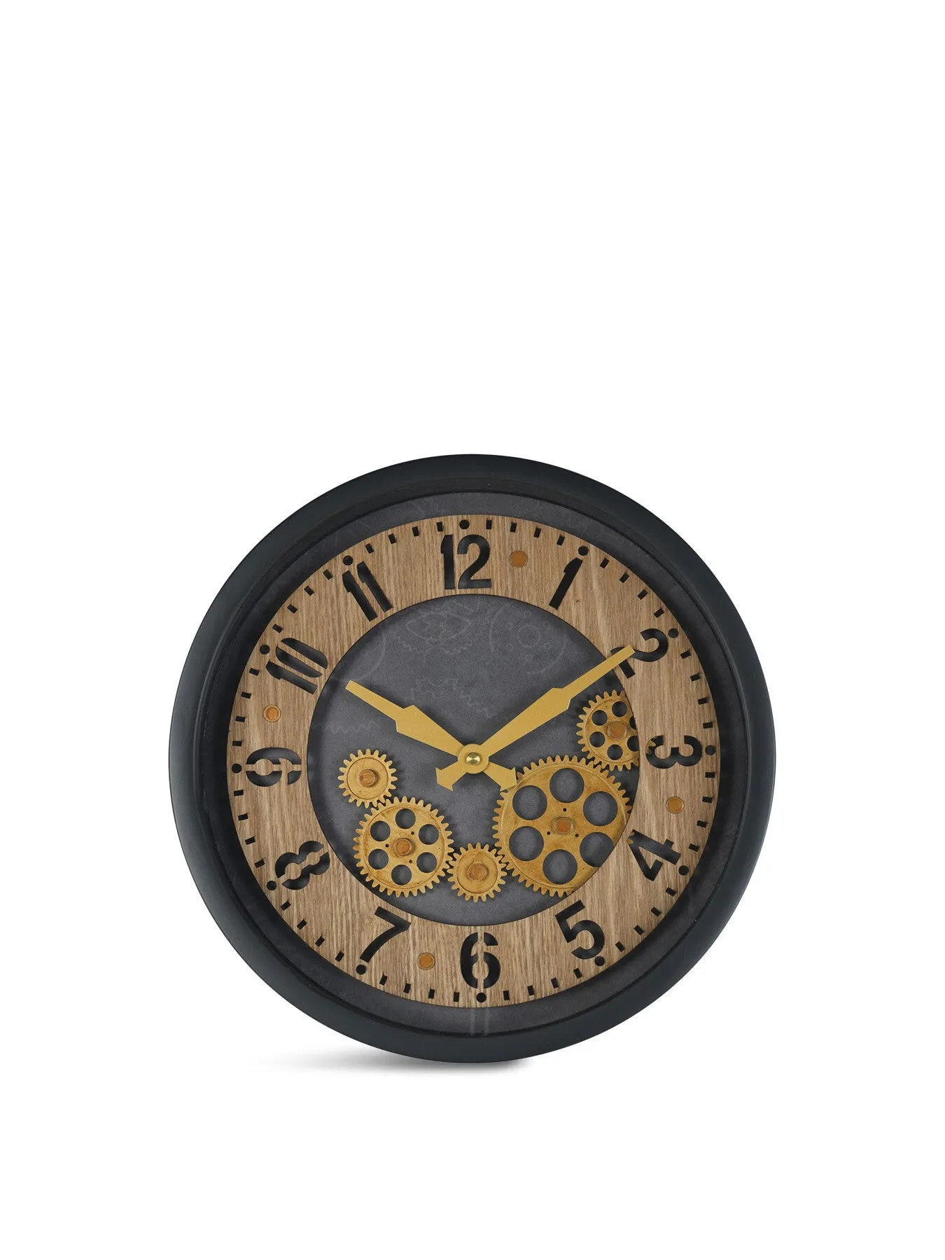Round Wall Clock with Mini Dials - Black image