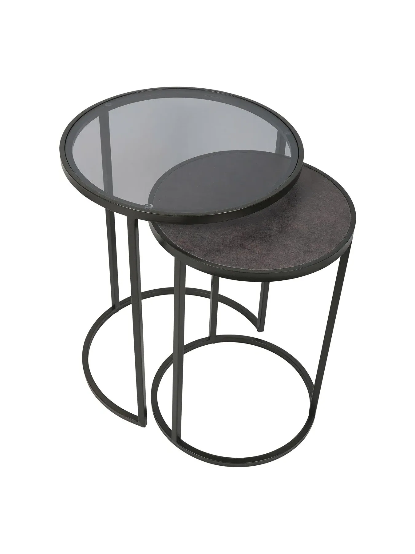Set of 2 Nesting Side Tables - Black