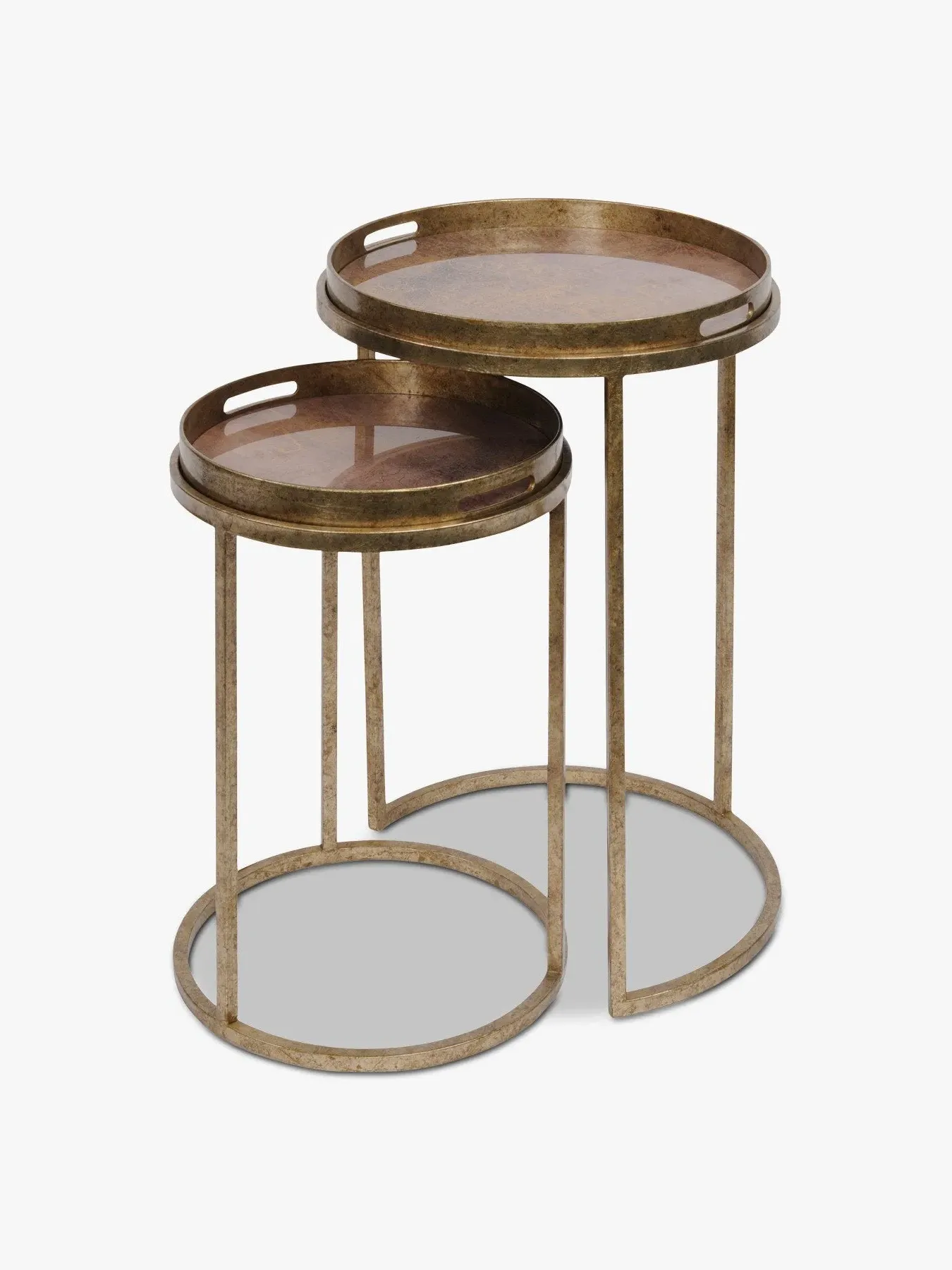 Set of 2 Side Tables Antique Atlas - Gold image