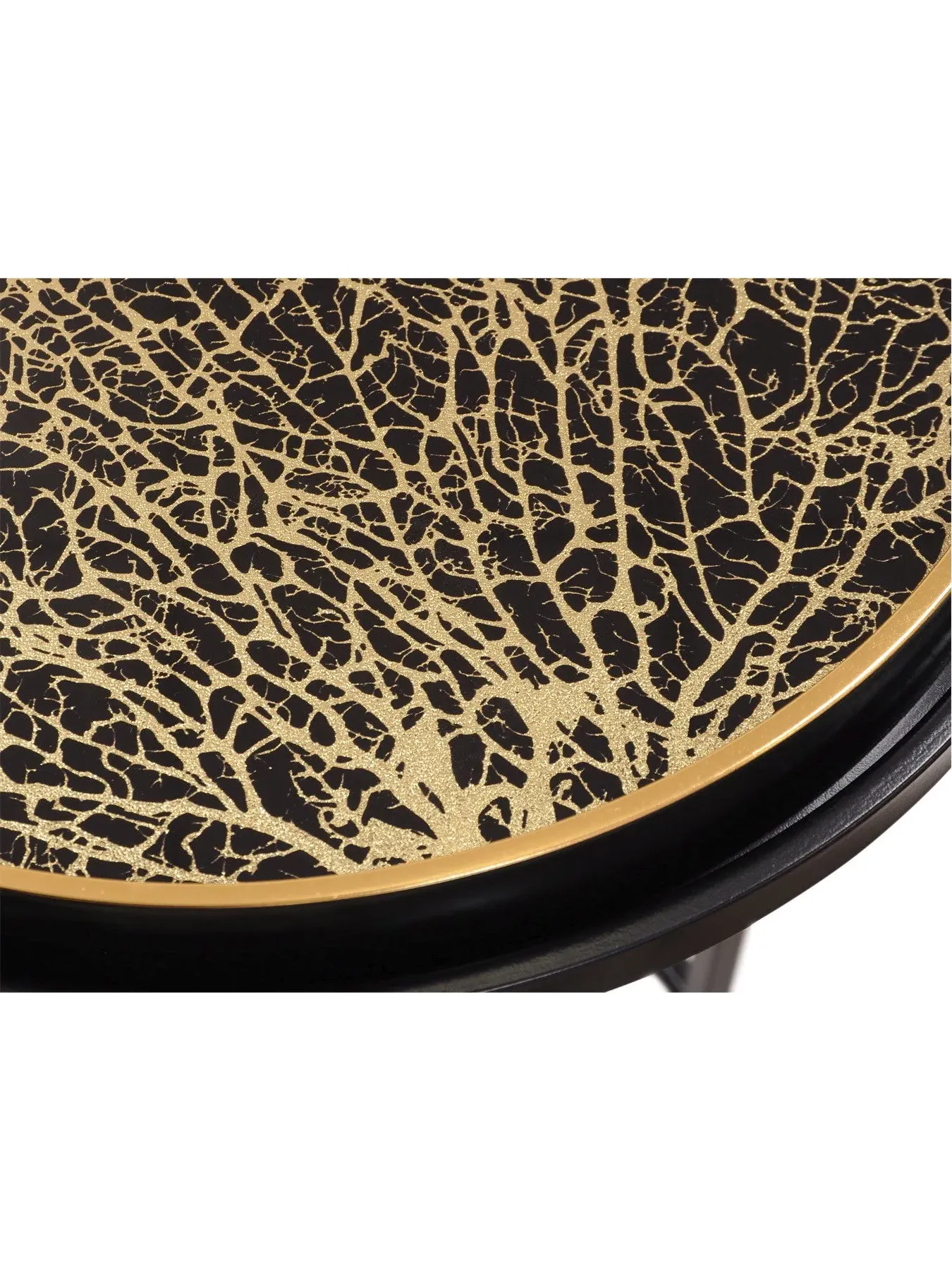 Set of 2 Side Tables Coral Design - Multi