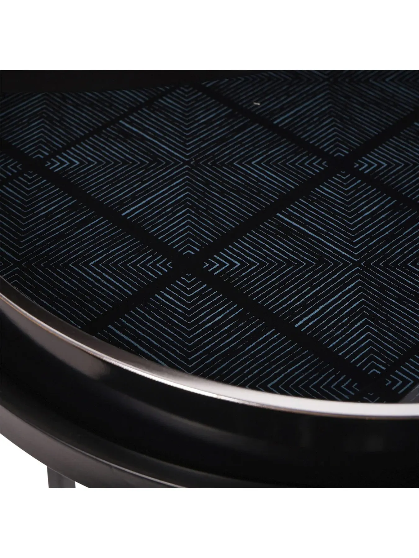 Set of 2 Side Tables with Tray Top - Black
