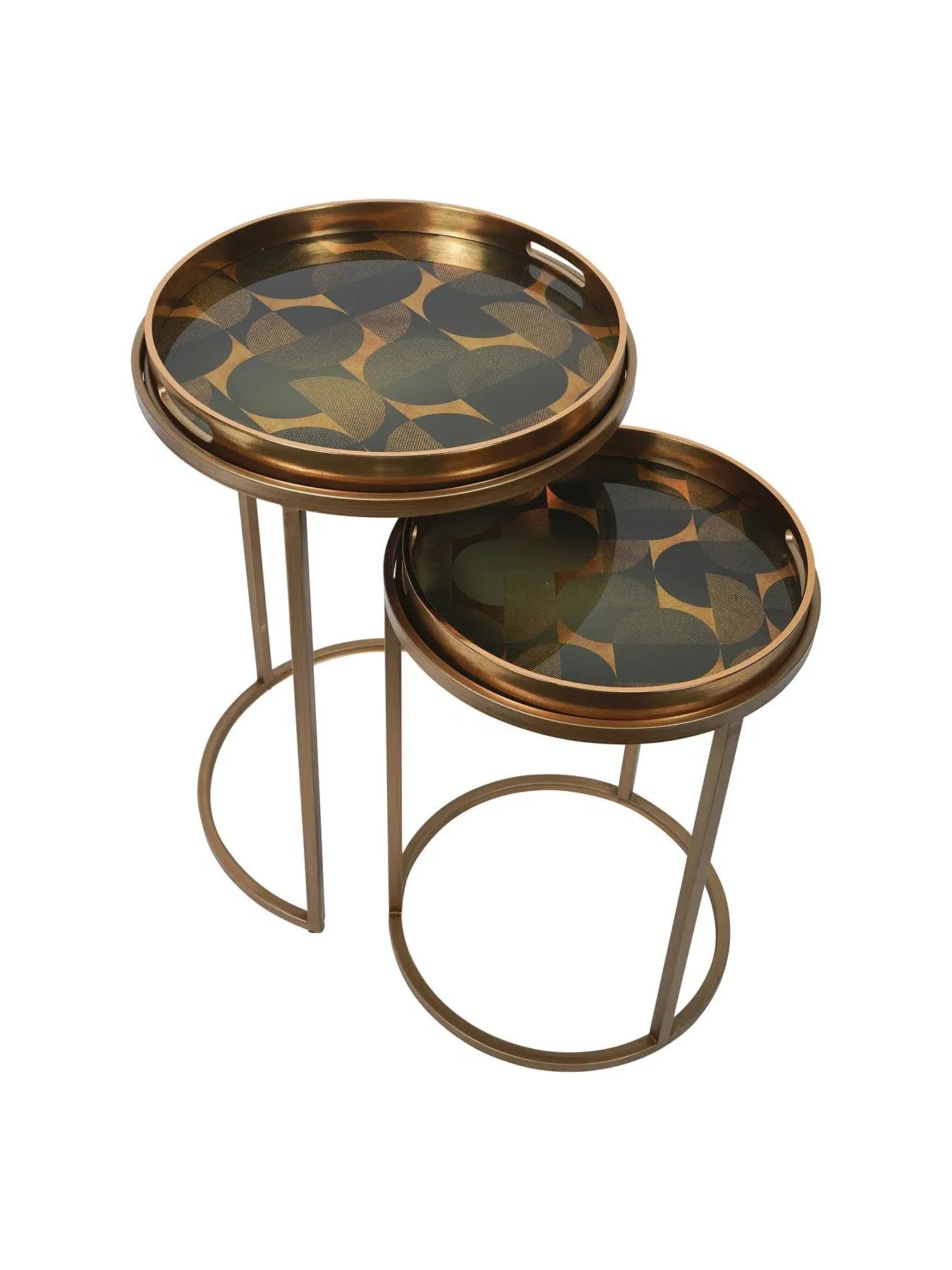 Set of 2 Side Tray Tables - Multi Pattern