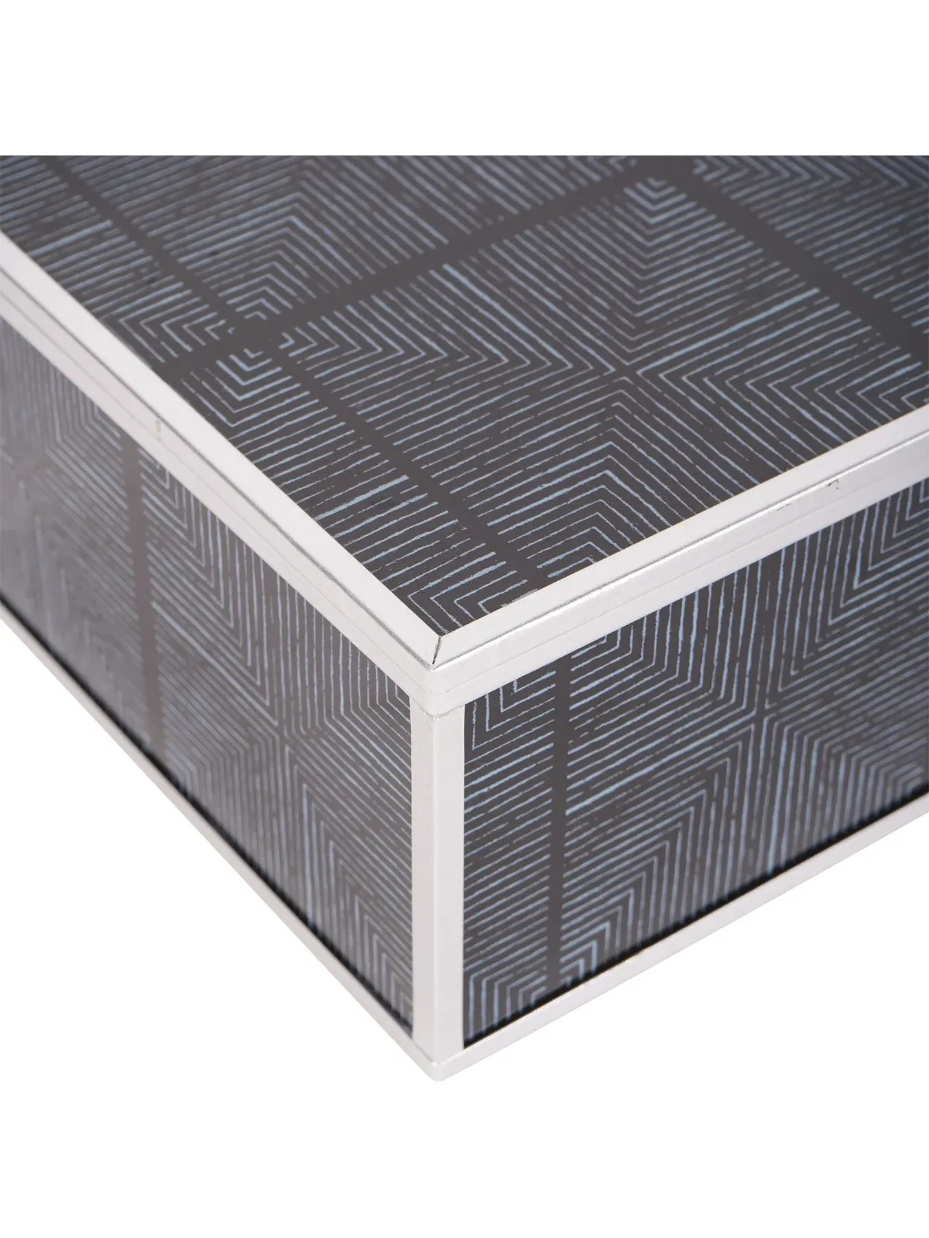 Set of 2 Storage Boxes Squares Pattern - Black