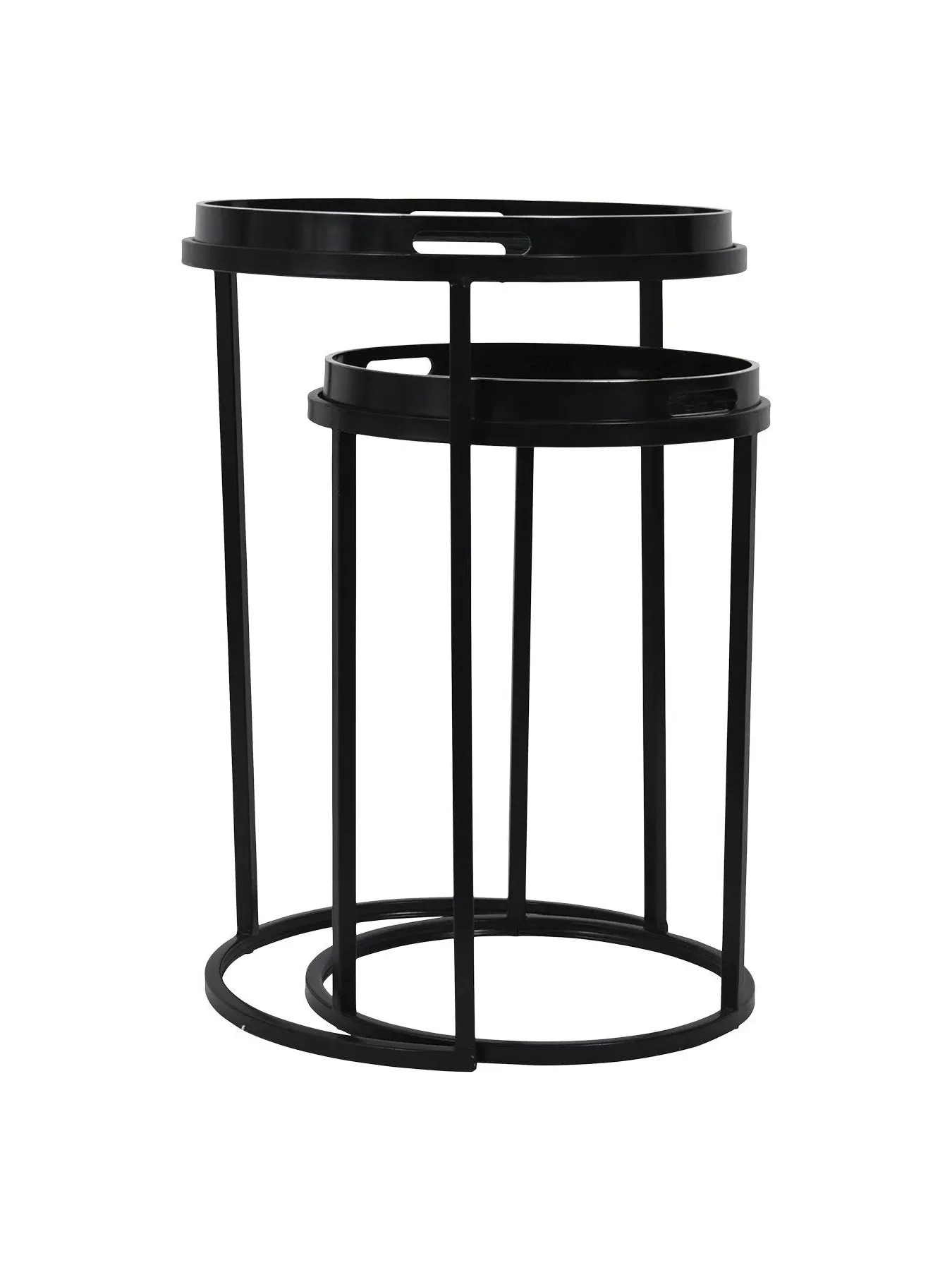 Set of 2 Tray Tables - Black