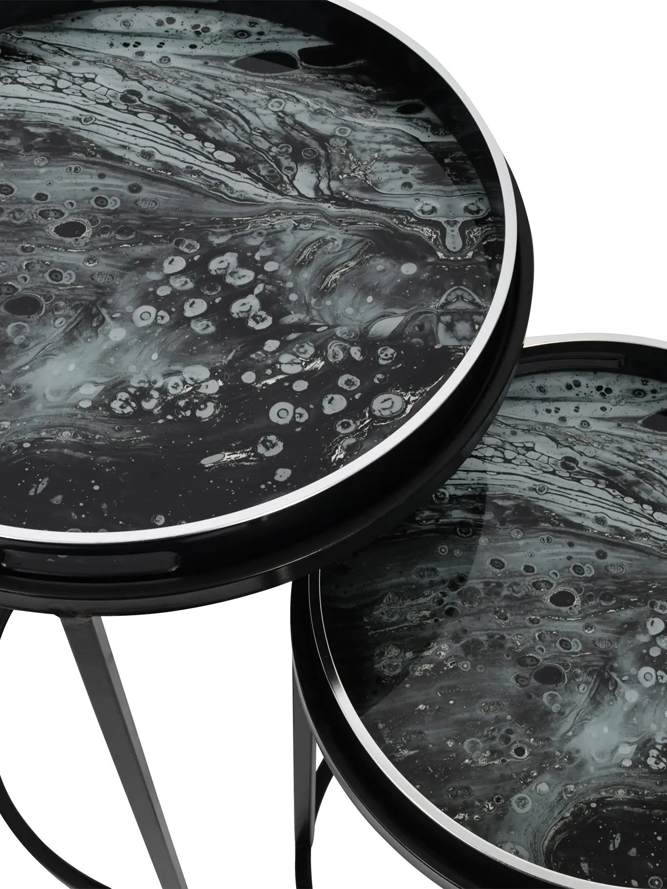 Set of 2 Tray Tables - Black