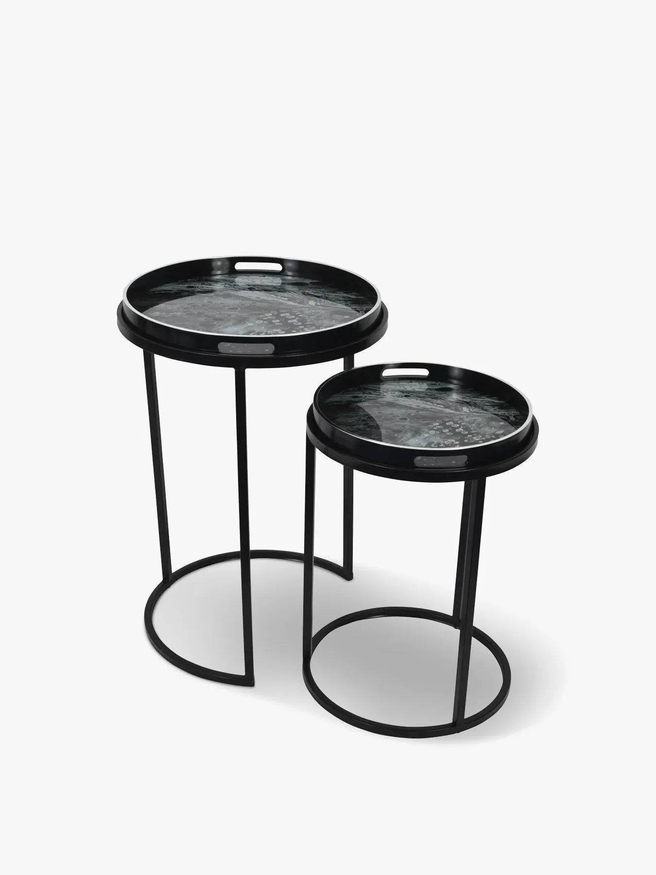 Set of 2 Tray Tables - Black image