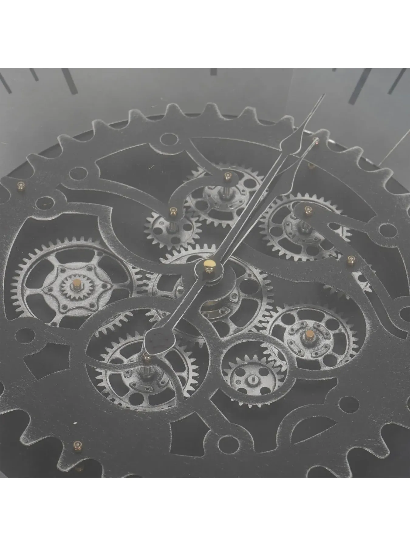 Side Table Clock with Moving Dials - Black Nickel