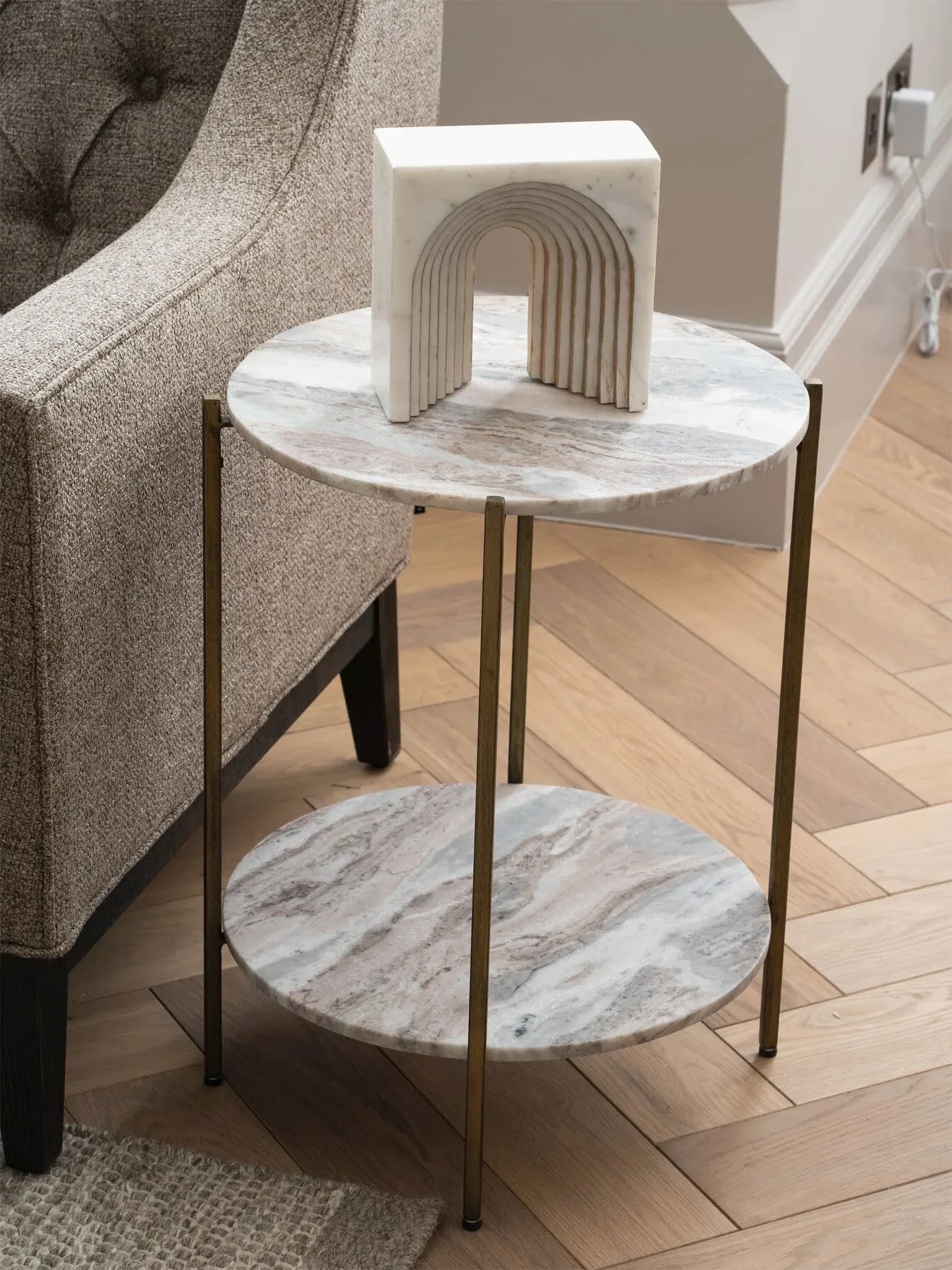 Side Table with Base - Grey