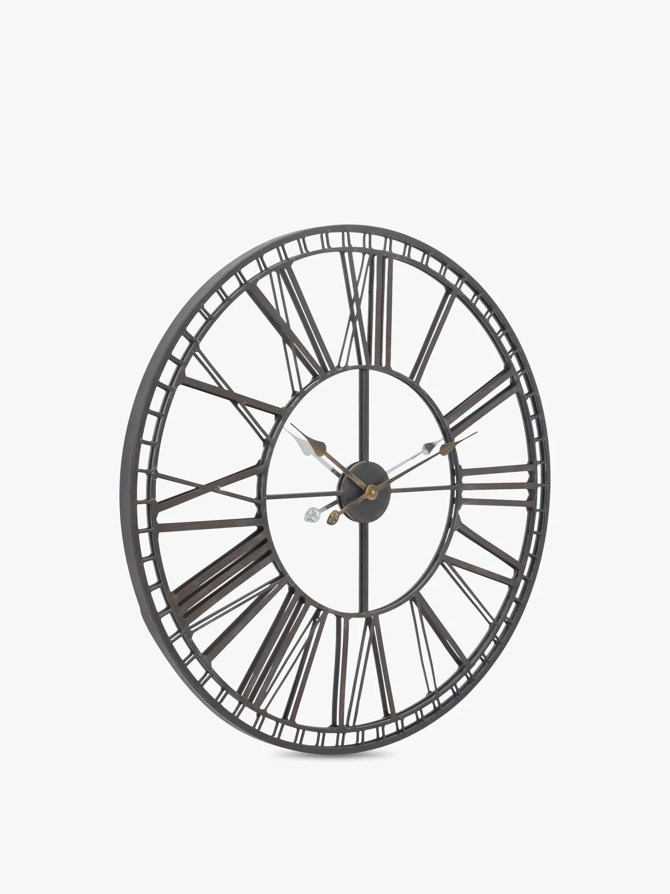 Skeleton Mirror Wall Clock - Black image