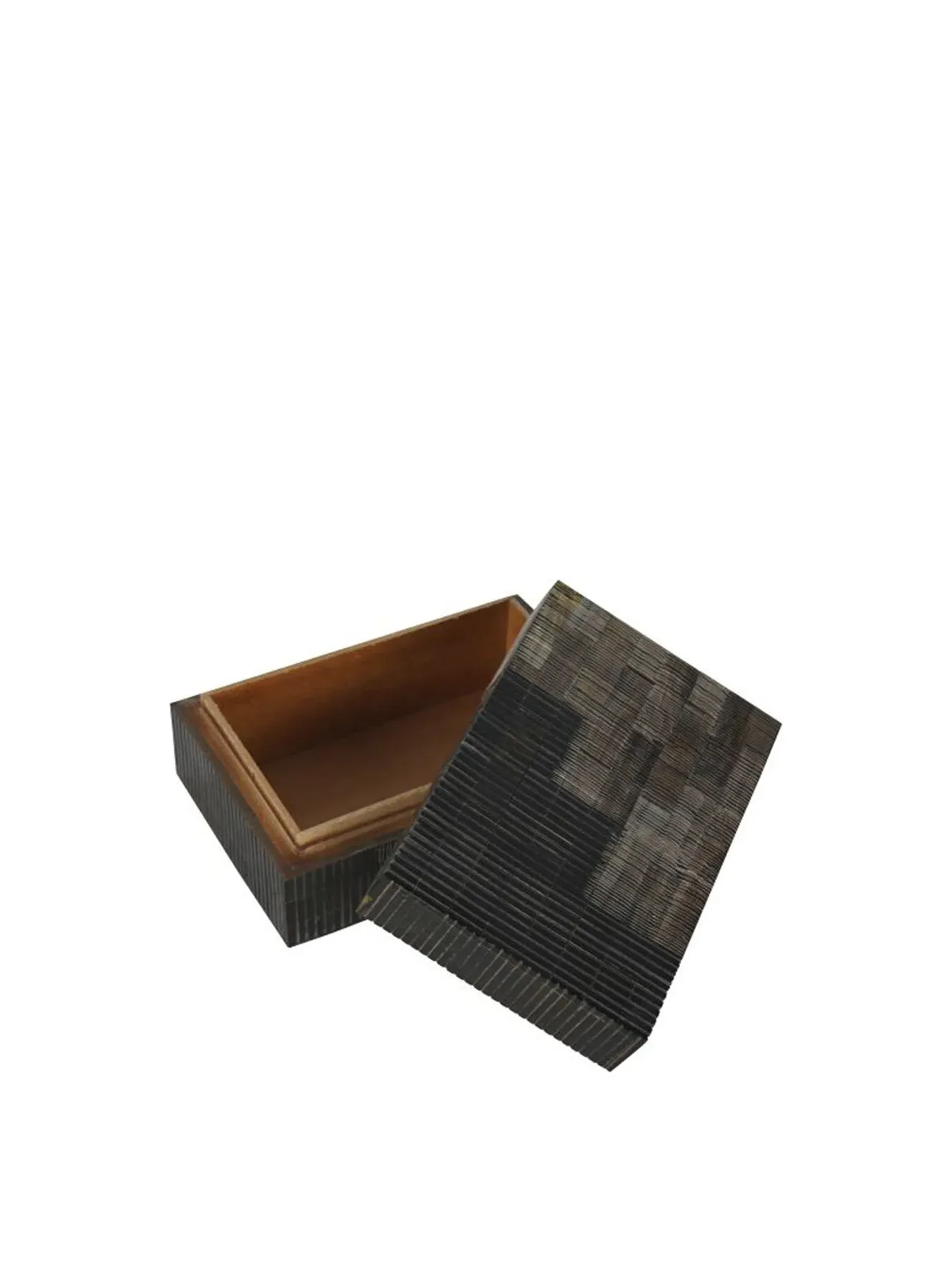 Small Storage Box with Textured Inlay - Grey Black