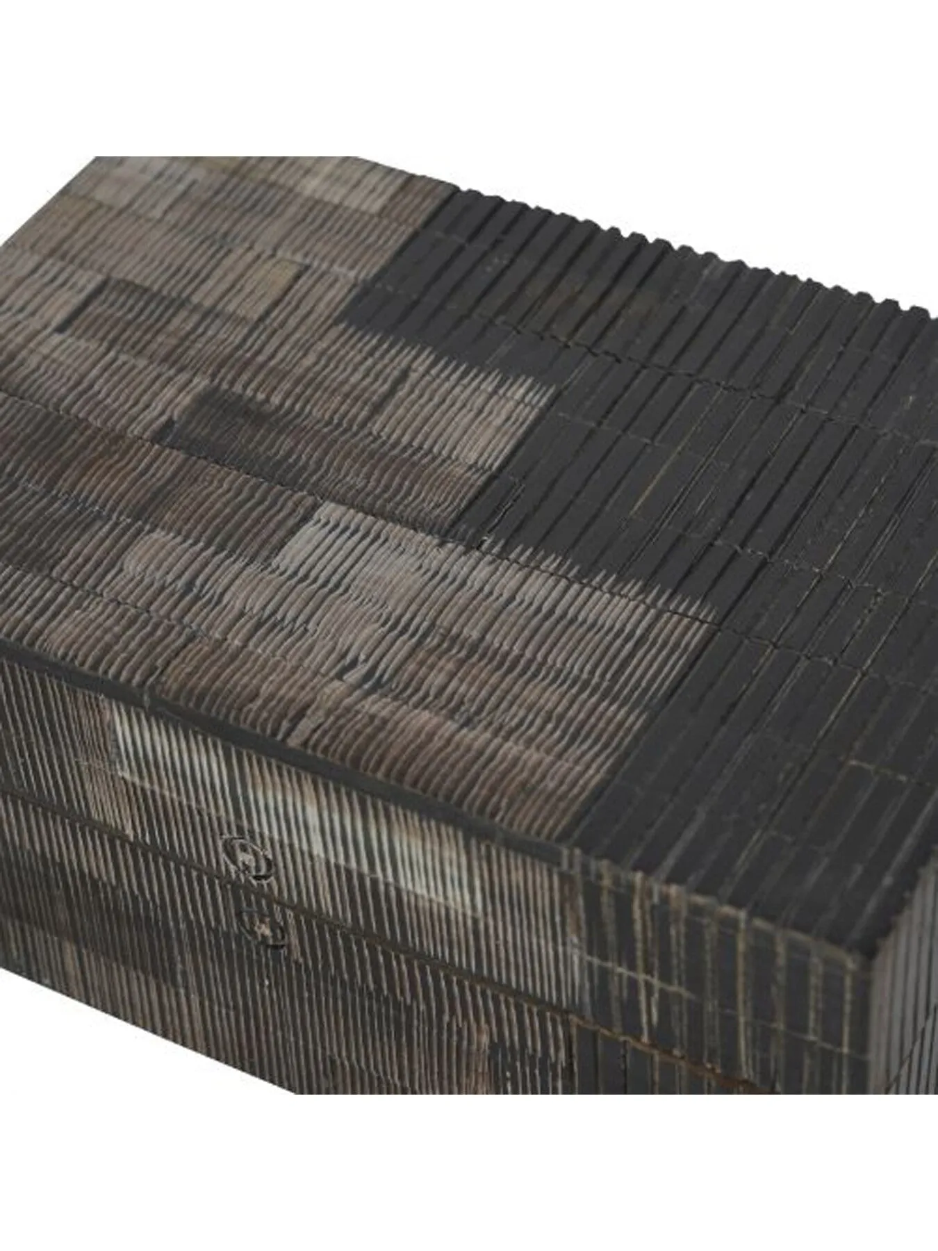 Small Storage Box with Textured Inlay - Grey Black