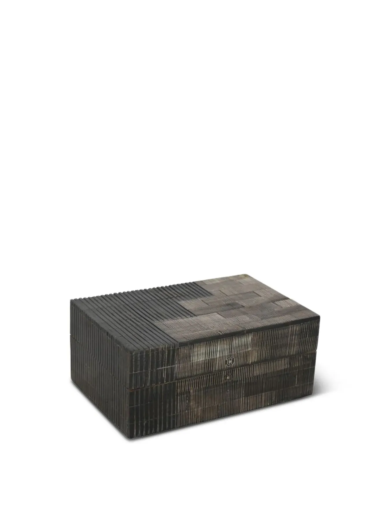 Small Storage Box with Textured Inlay - Grey Black image