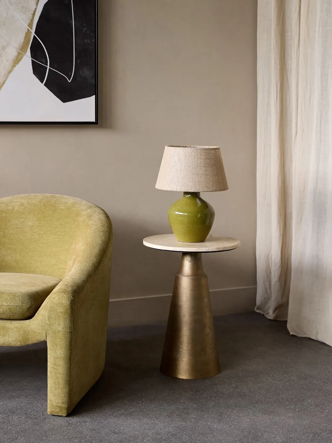 Small Table Lamp E27 60W - Green, Ceramic
