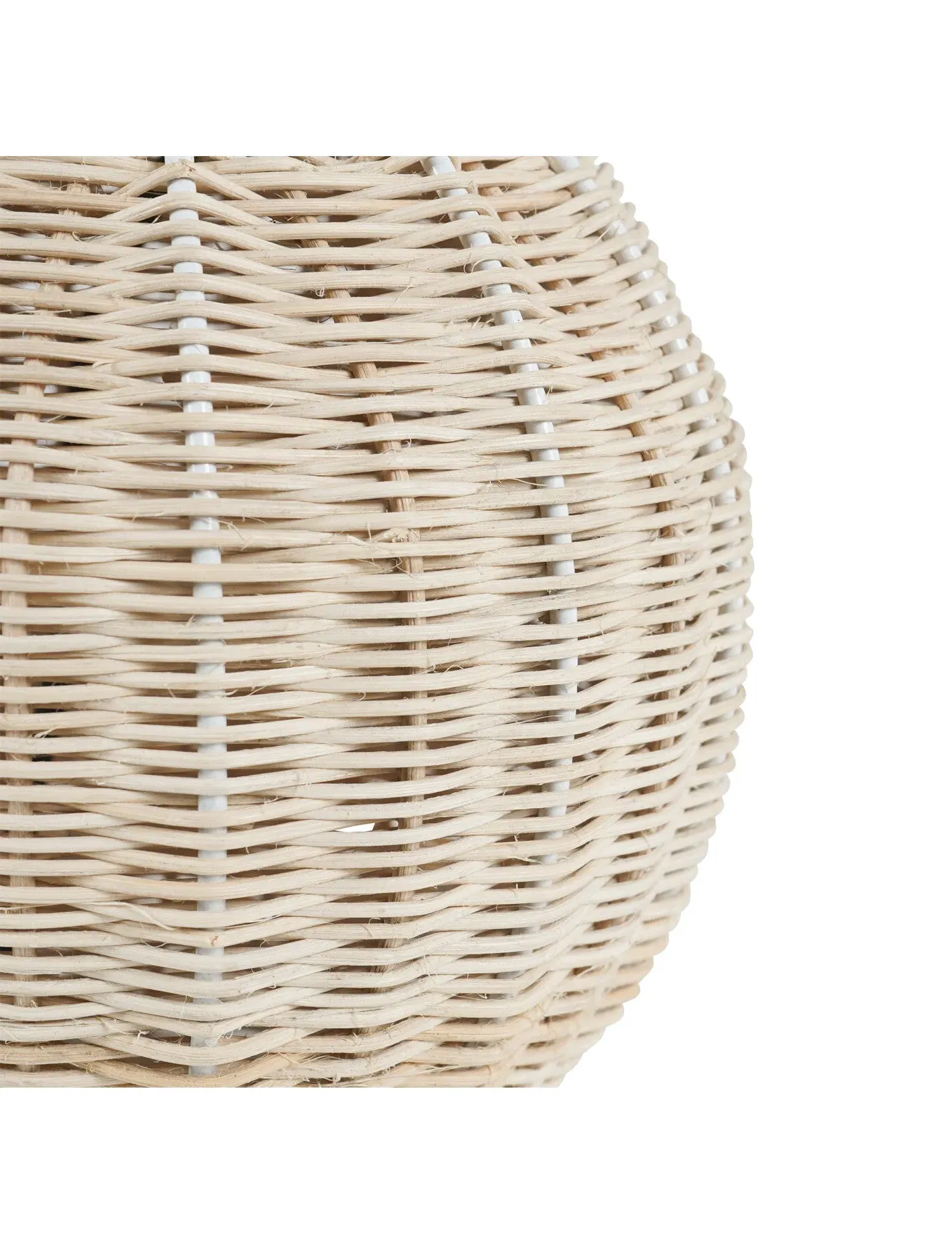 Small Table Lamp with Drum Shade - Natural, Rattan