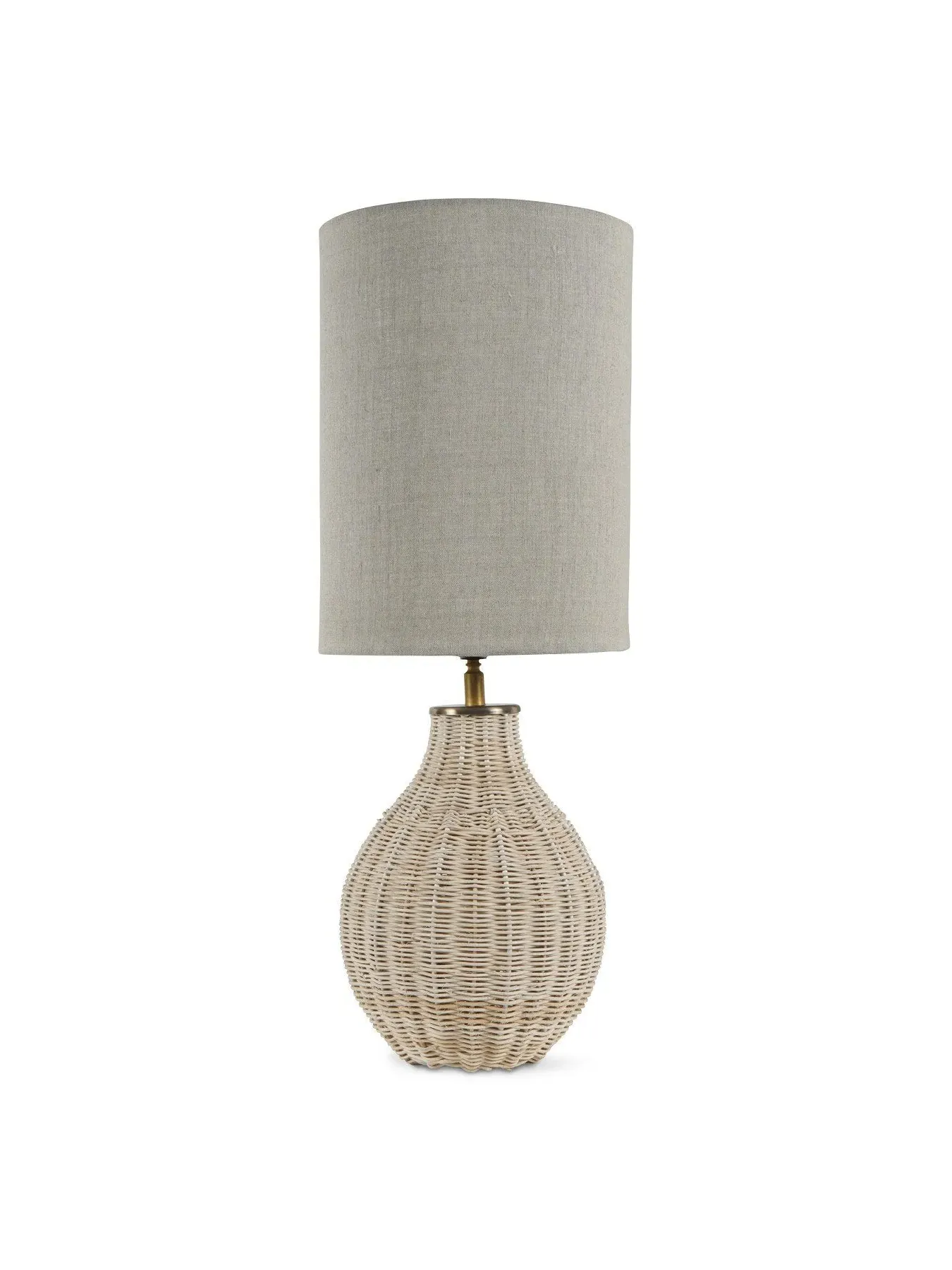 Small Table Lamp with Drum Shade - Natural, Rattan image
