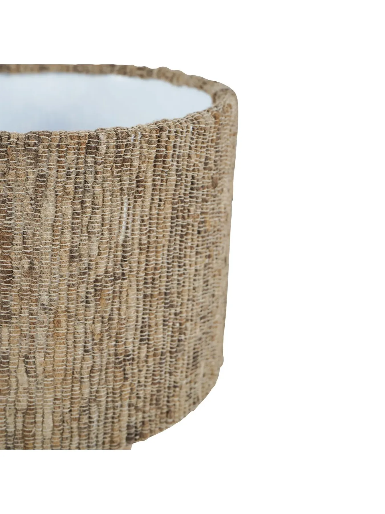Small Table Lamp with Silk Jute Shade - Natural, Wood