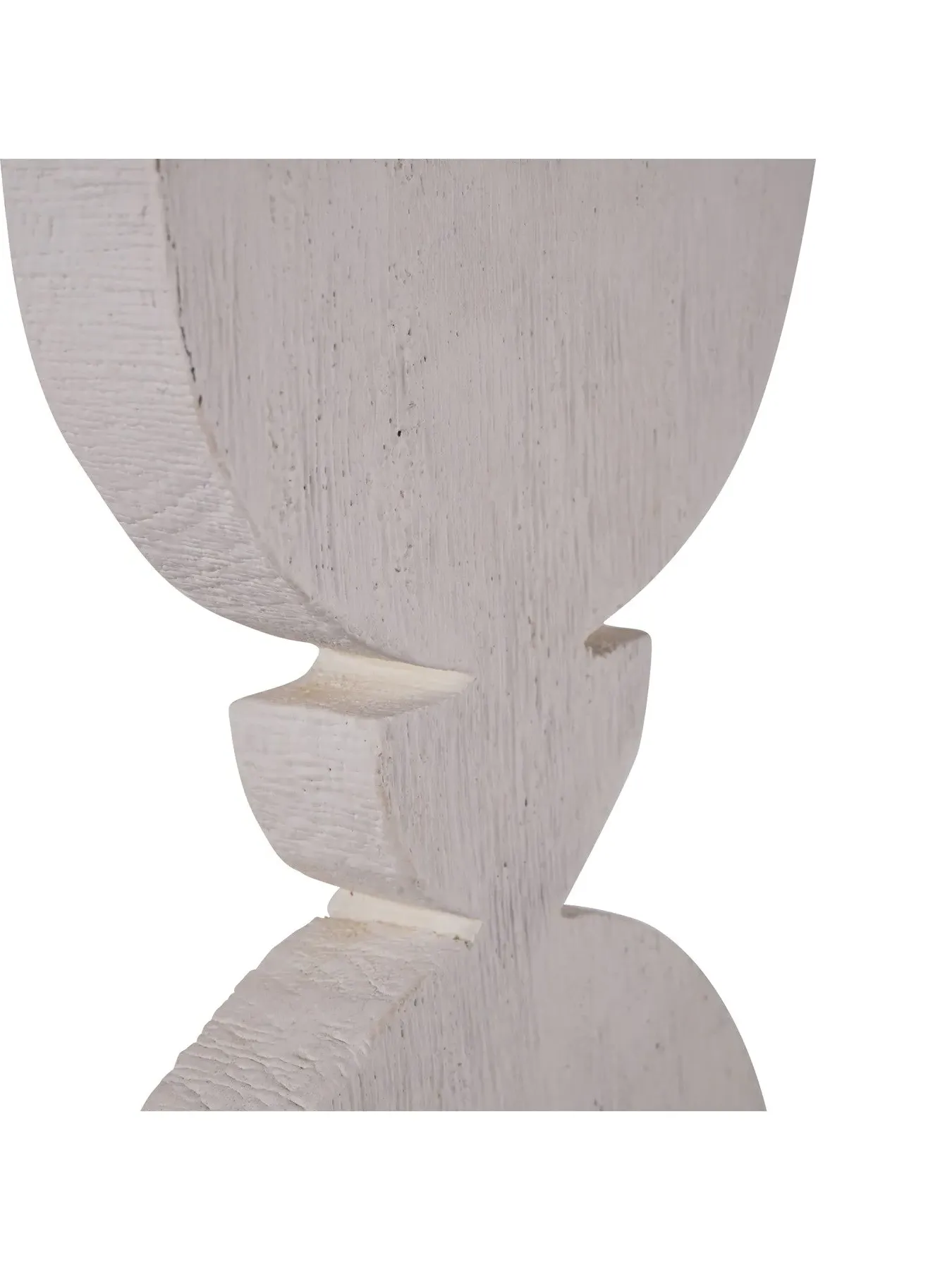 Small Totem Sculpture on Stand - White, Wood
