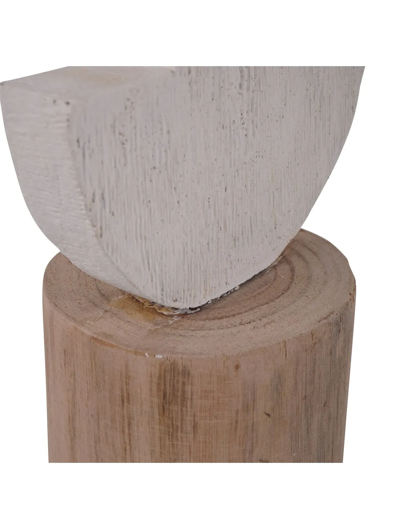 Small Totem Sculpture on Stand - White, Wood