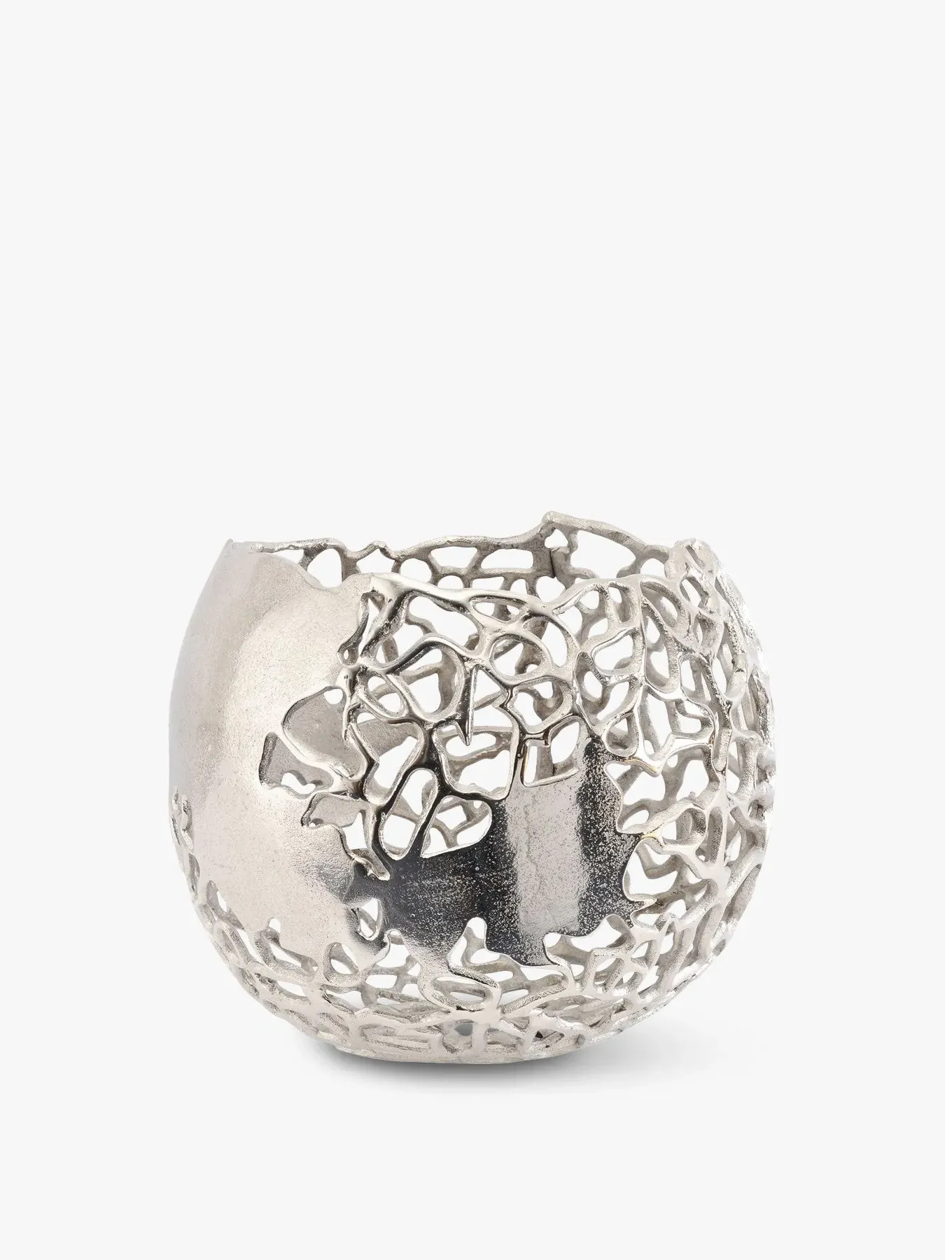 Spherical Vase Coral Design - Silver image