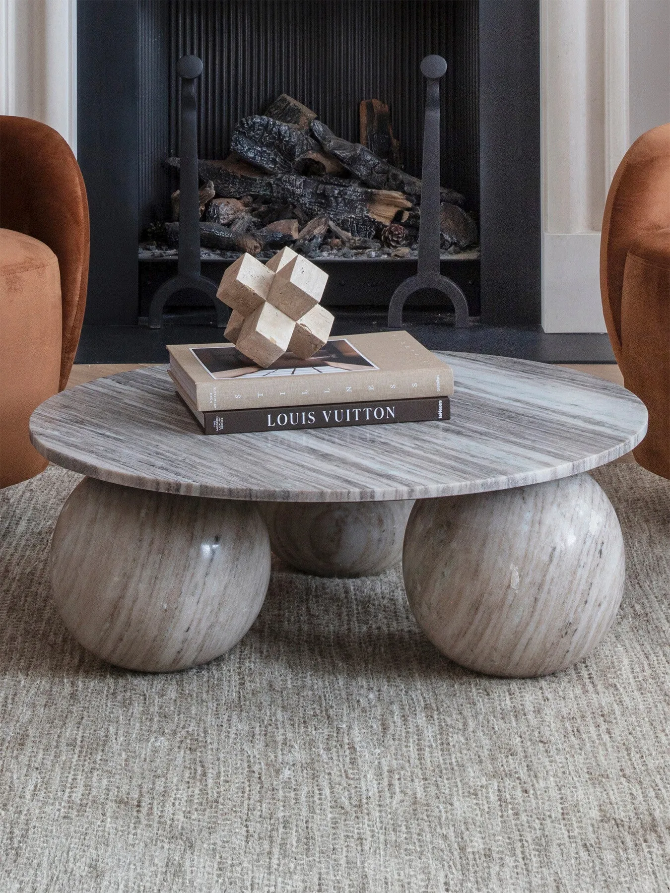 Square Coffee Table - Grey, Marble