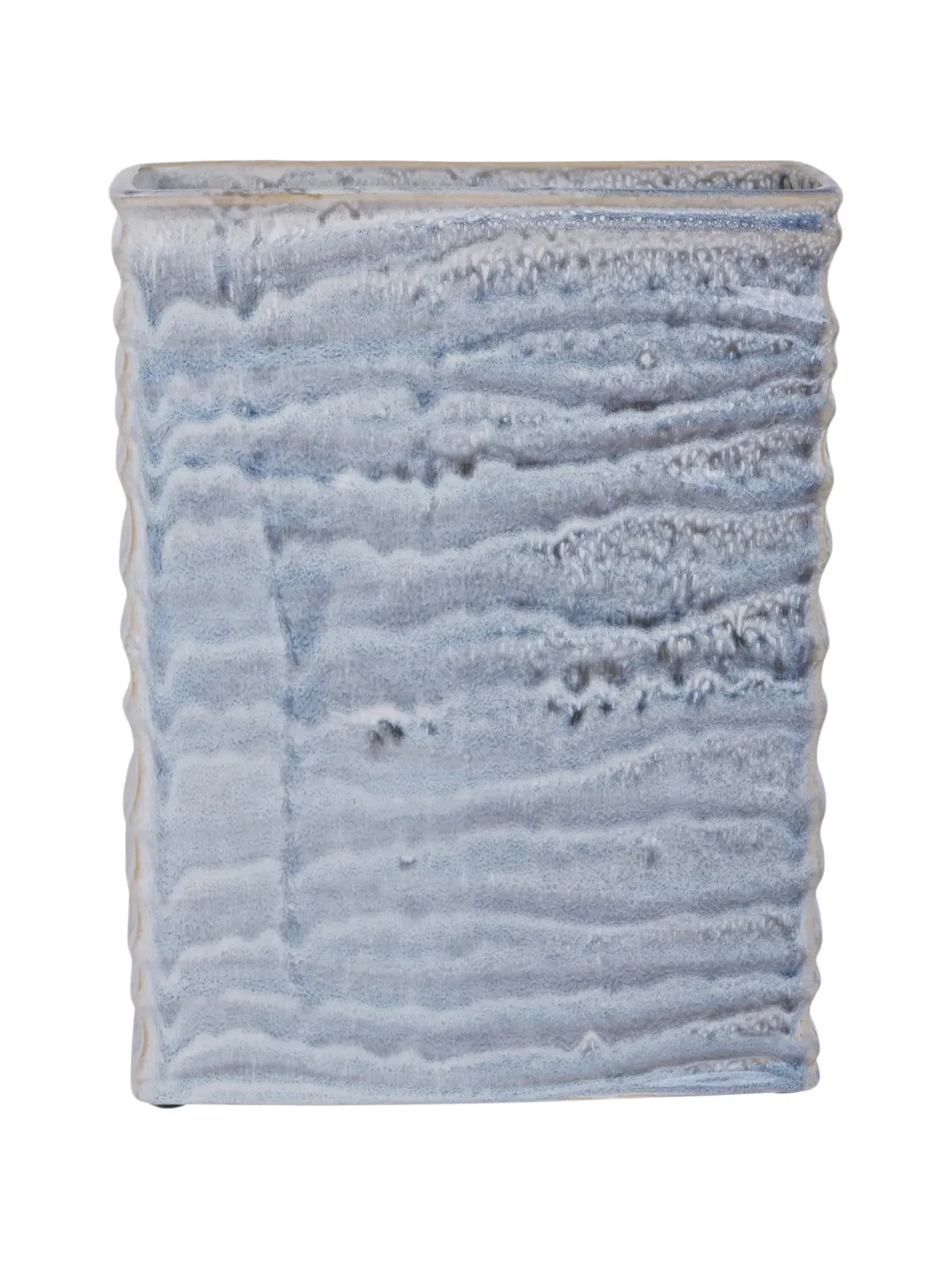 Square Glazed Vase - Grey, Ceramic