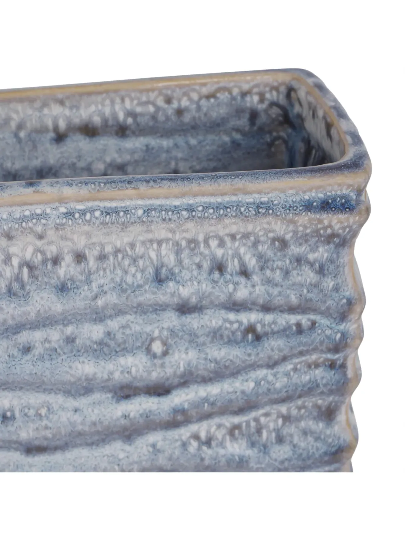 Square Glazed Vase - Grey, Ceramic