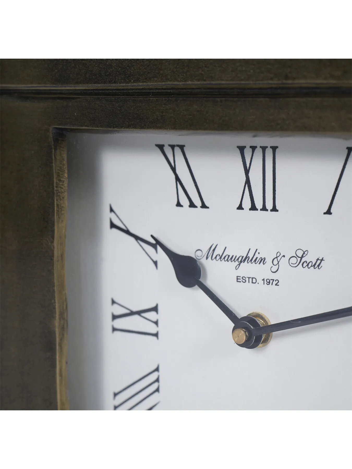Square Mantel Clock Antique Finish - Brass