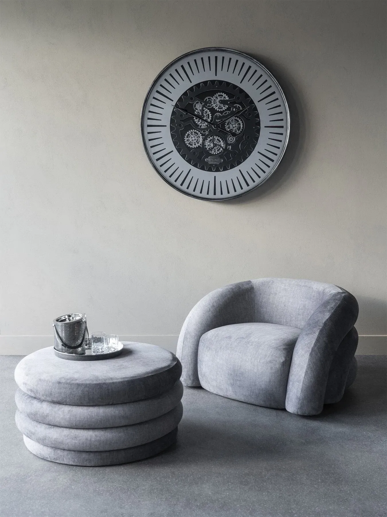 Square Storage Ottoman - Cream, Upholstered