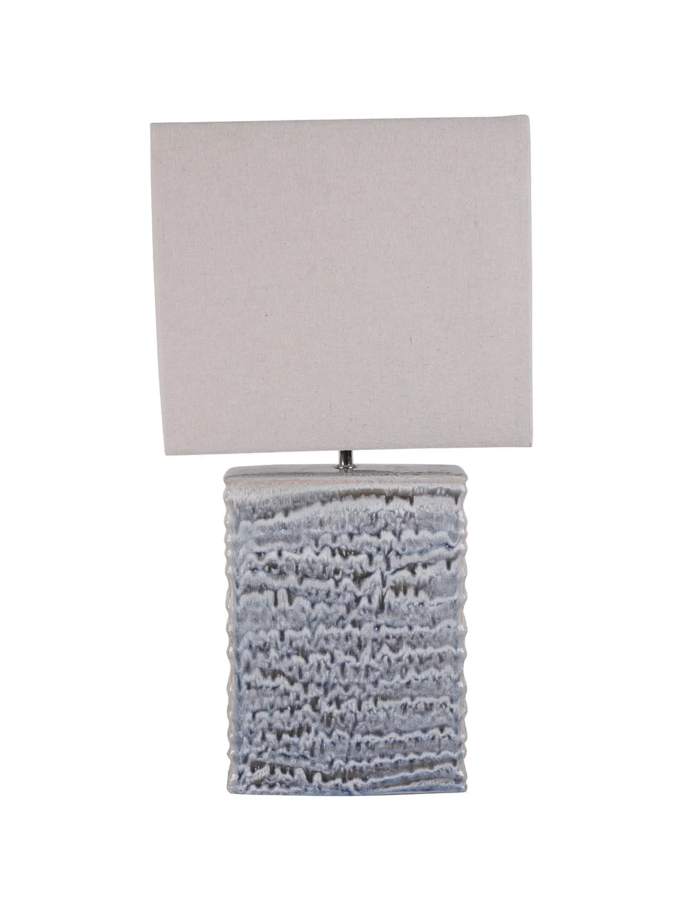 Square Table Lamp with Shade - Grey, Ceramic