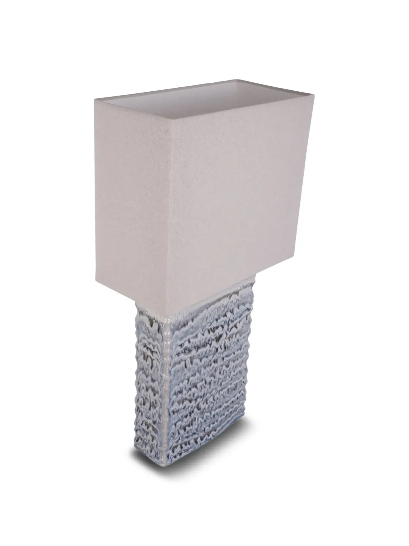 Square Table Lamp with Shade - Grey, Ceramic image
