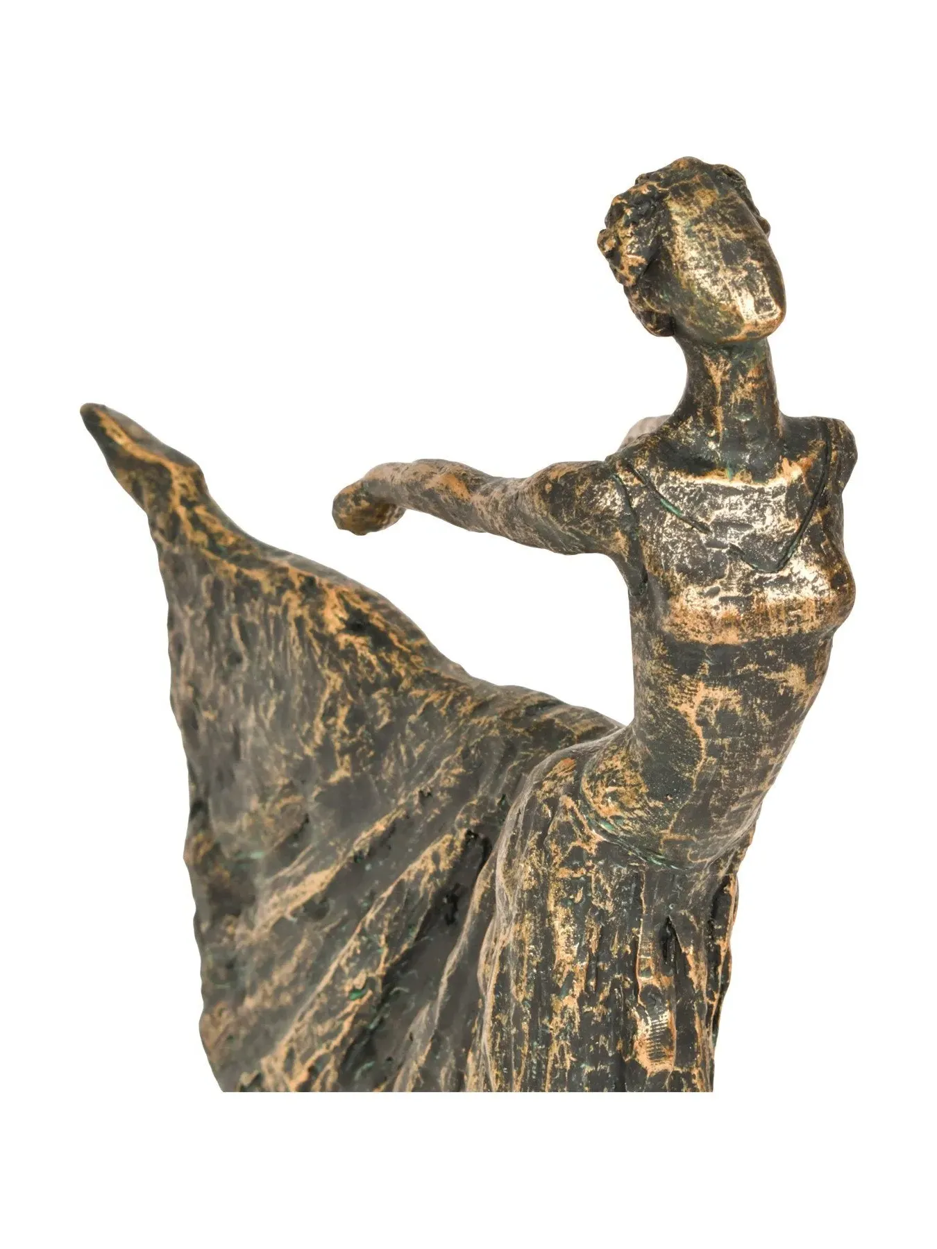 Standing Lady Dancer Figurine - Bronze, Resin