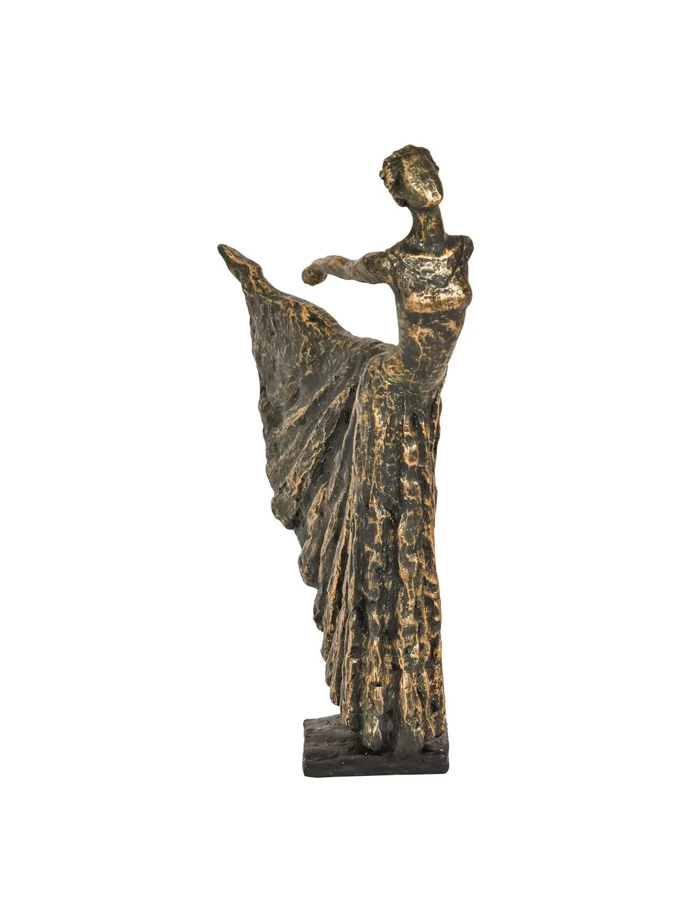 Standing Lady Dancer Figurine - Bronze, Resin