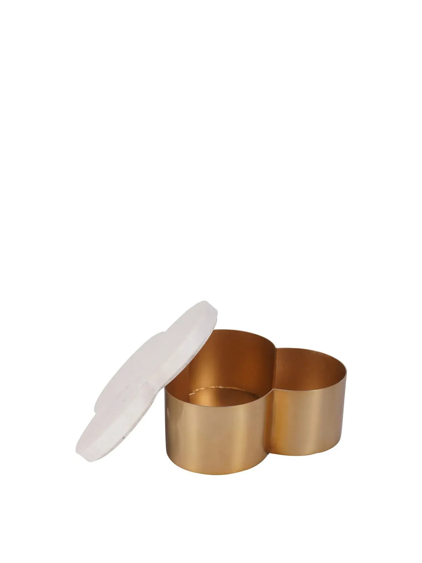 Storage Box with Marble Lid - White, Steel