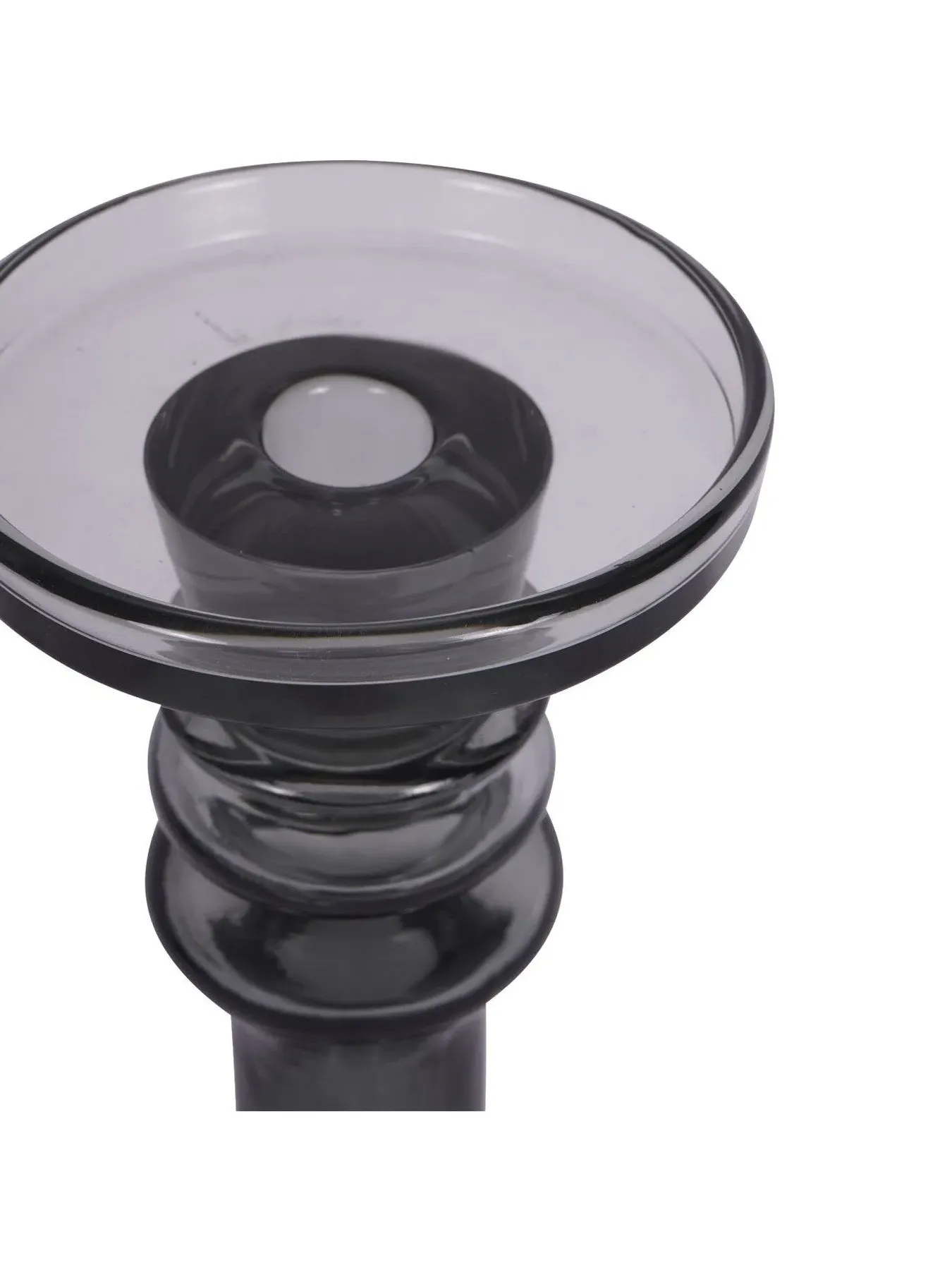 Tall Candle Holder - Grey, Glass