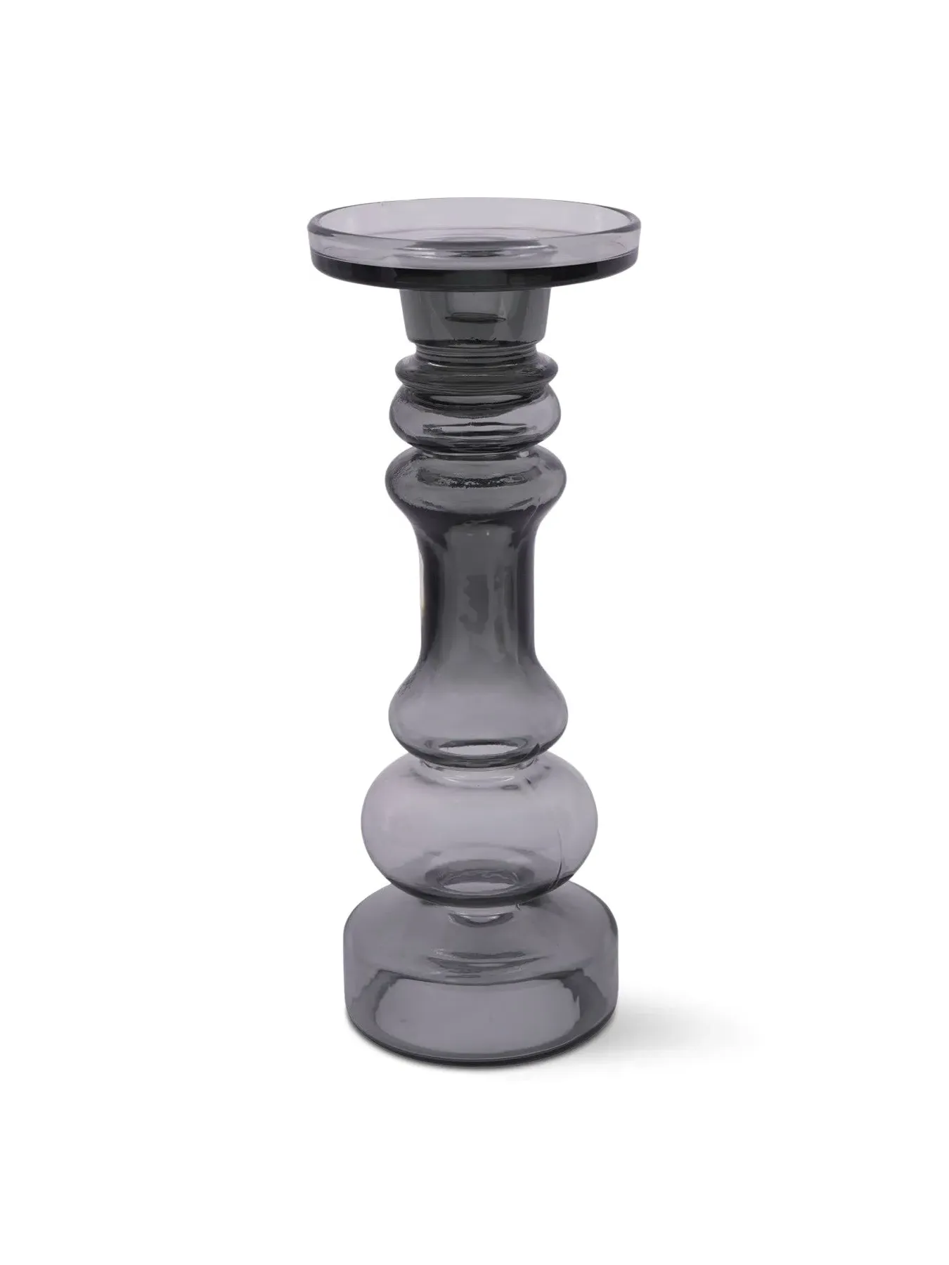 Tall Candle Holder - Grey, Glass image