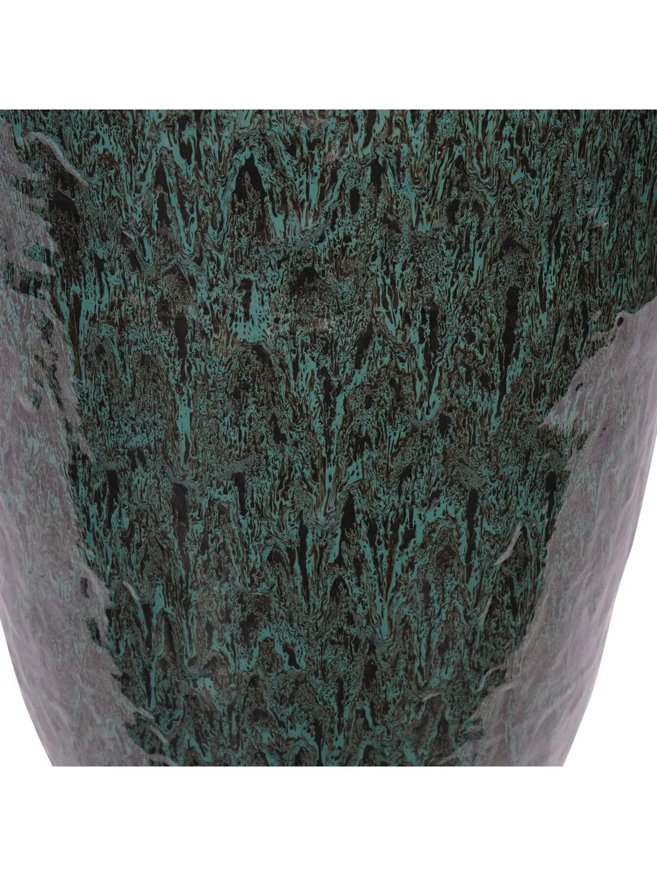 Tall Planter with Reactive Glaze - Green, Ceramic