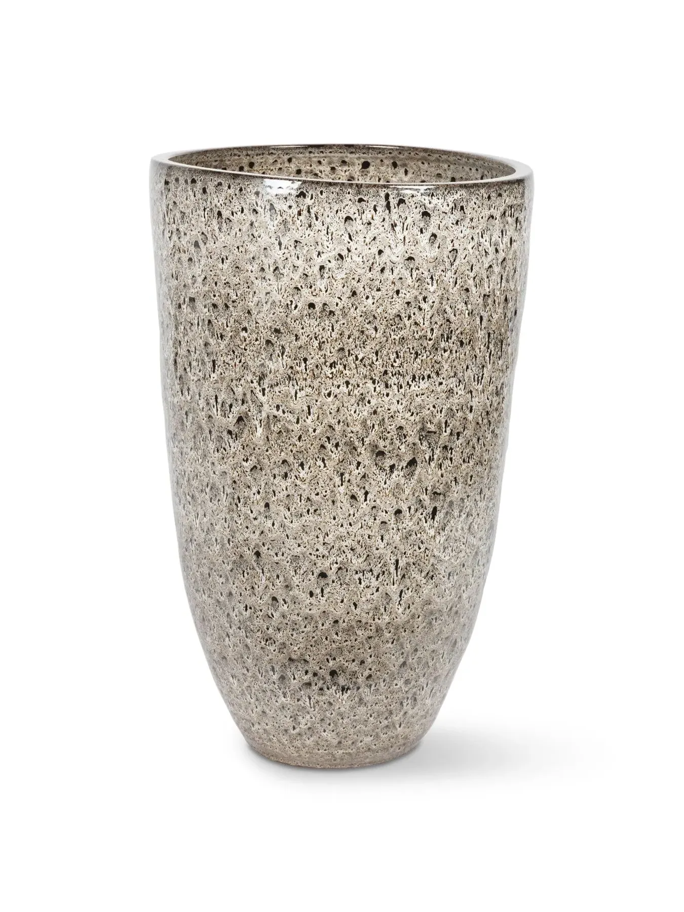 Tall Planter with Reactive Glaze - Taupe, Ceramic image