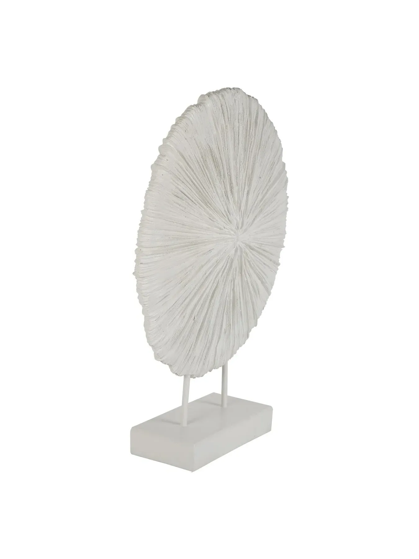 Textured Sculpture on Stand - White