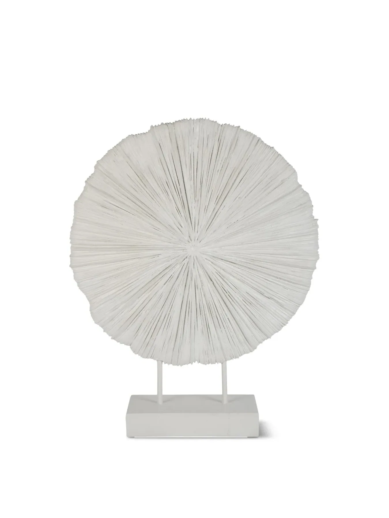 Textured Sculpture on Stand - White