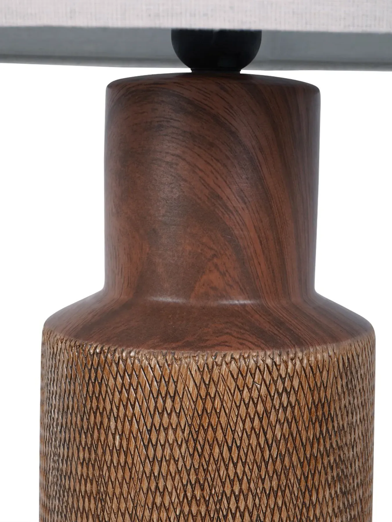 Textured Table Lamp with Shade - Brown, Ceramic