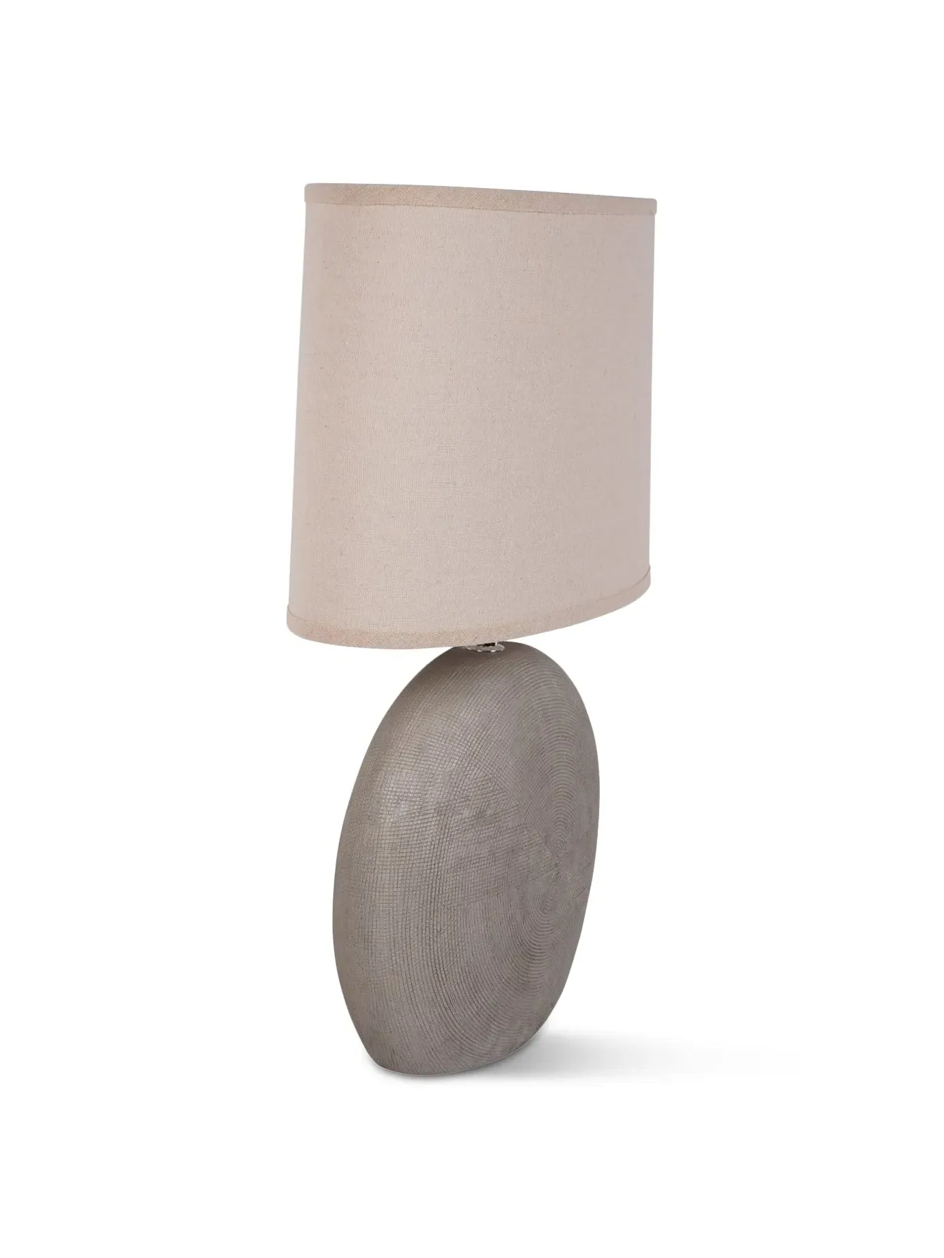 Textured Table Lamp with Shade - Brown, Ceramic image