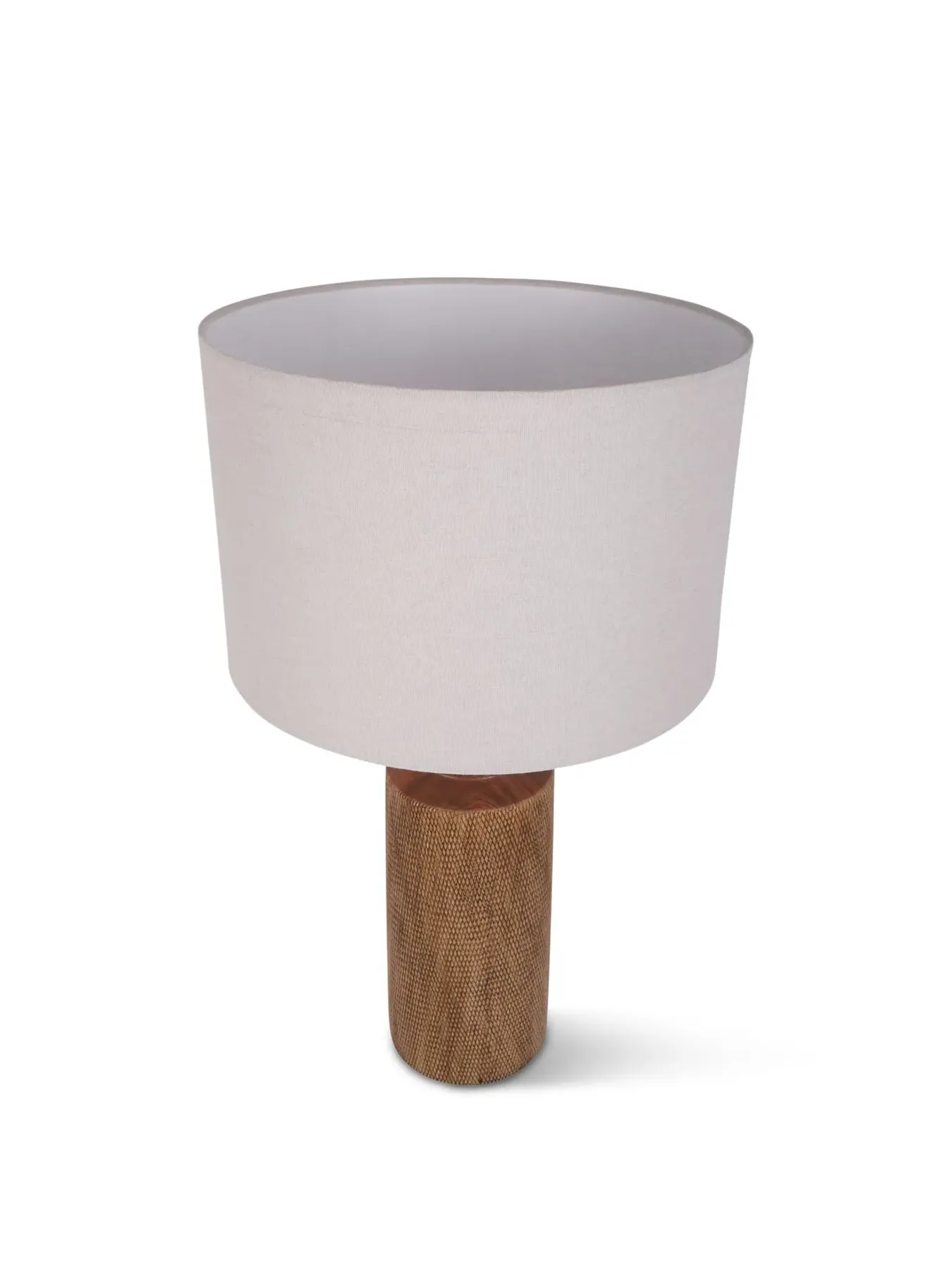 Textured Table Lamp with Shade - Brown, Ceramic image