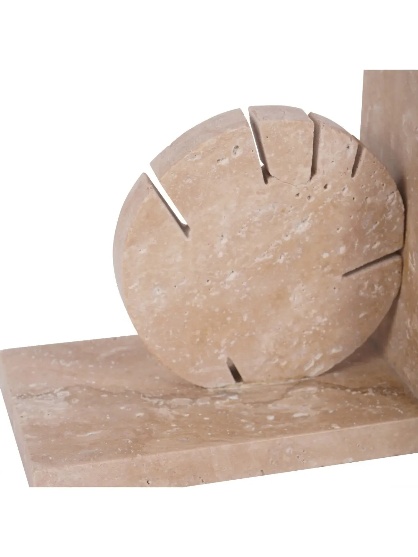 Travertine Bookends - Grey Stone