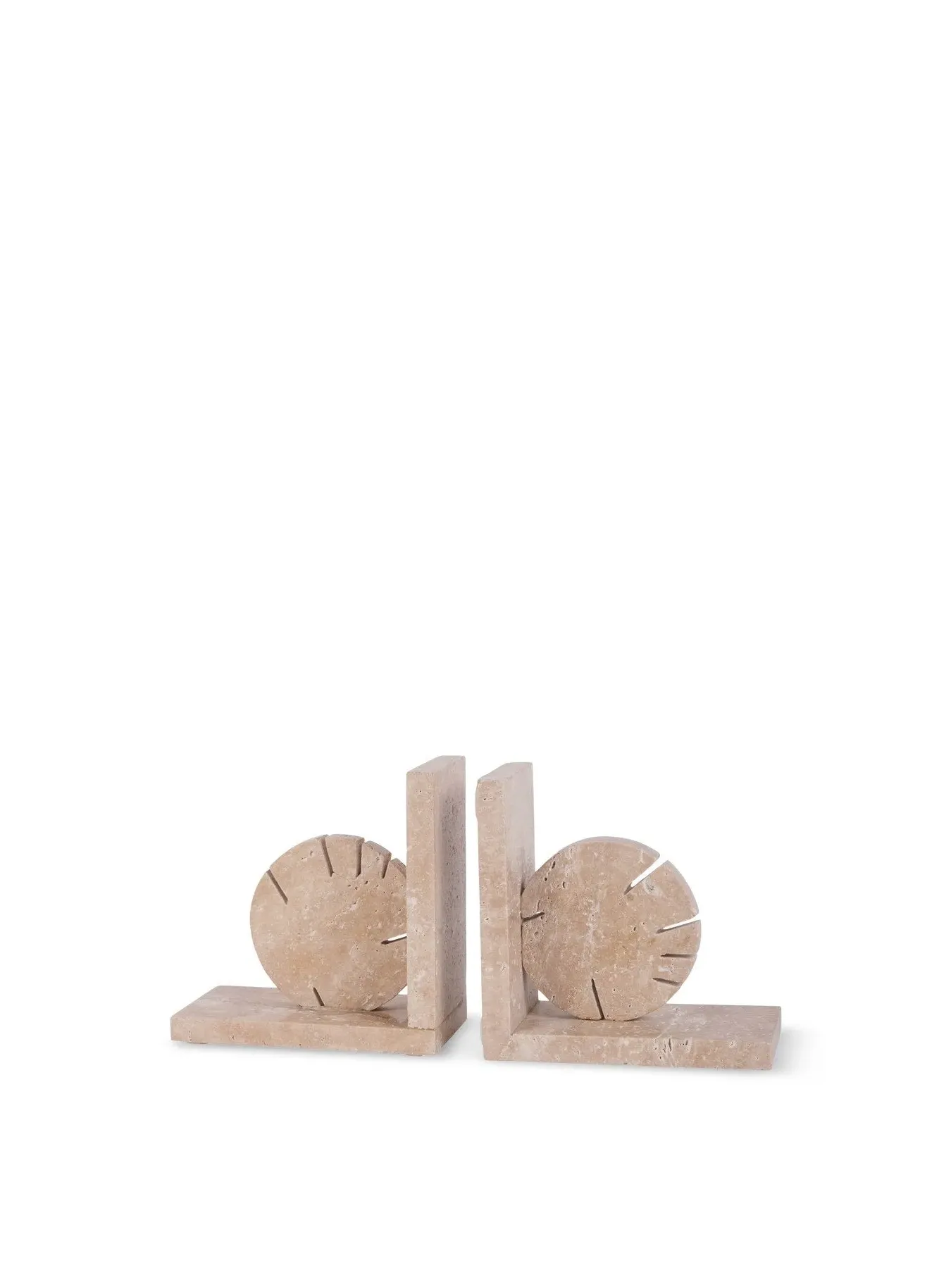 Travertine Bookends - Grey Stone image