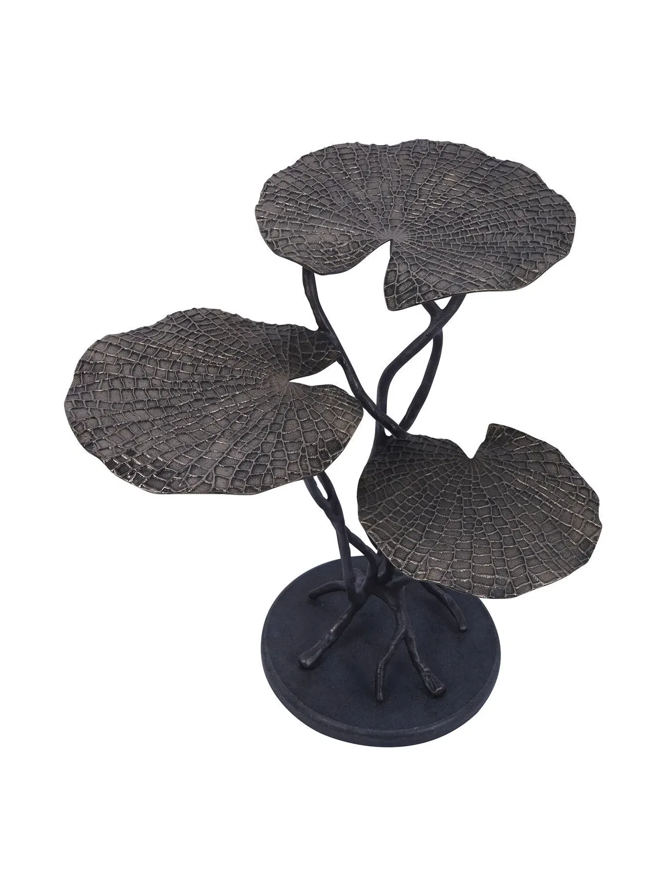 Trio Side Table Leaf Design - Gold, Aluminium
