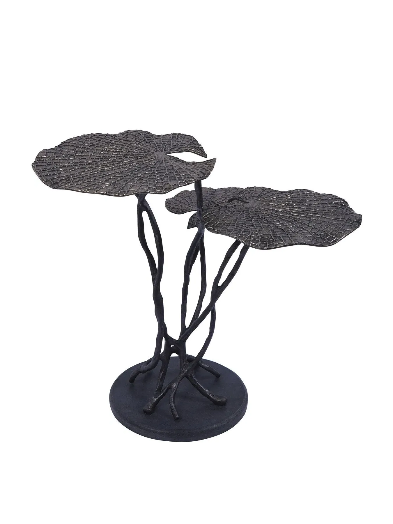 Trio Side Table Leaf Design - Gold, Aluminium