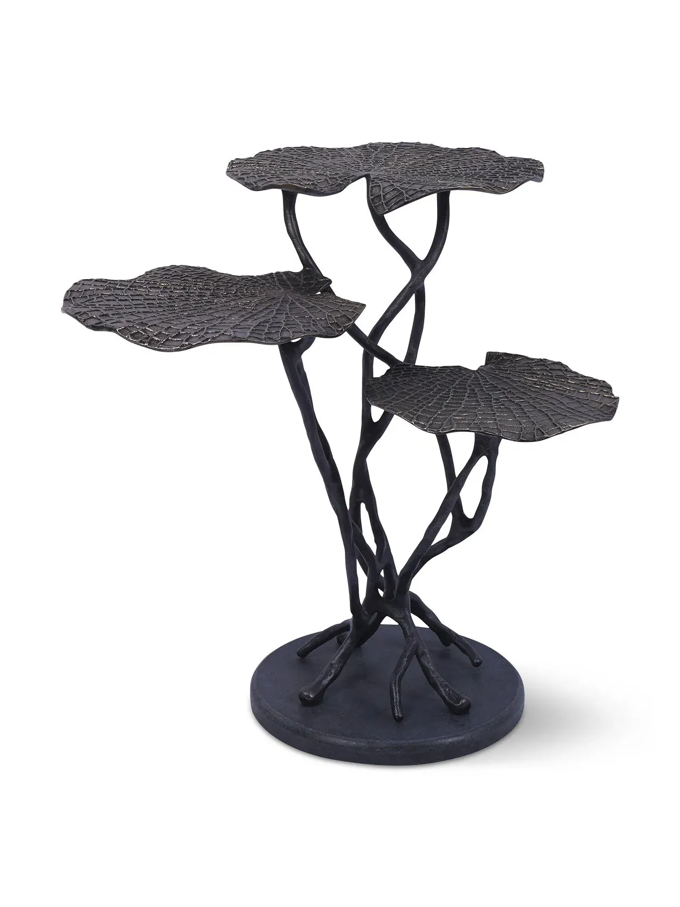 Trio Side Table Leaf Design - Gold, Aluminium image