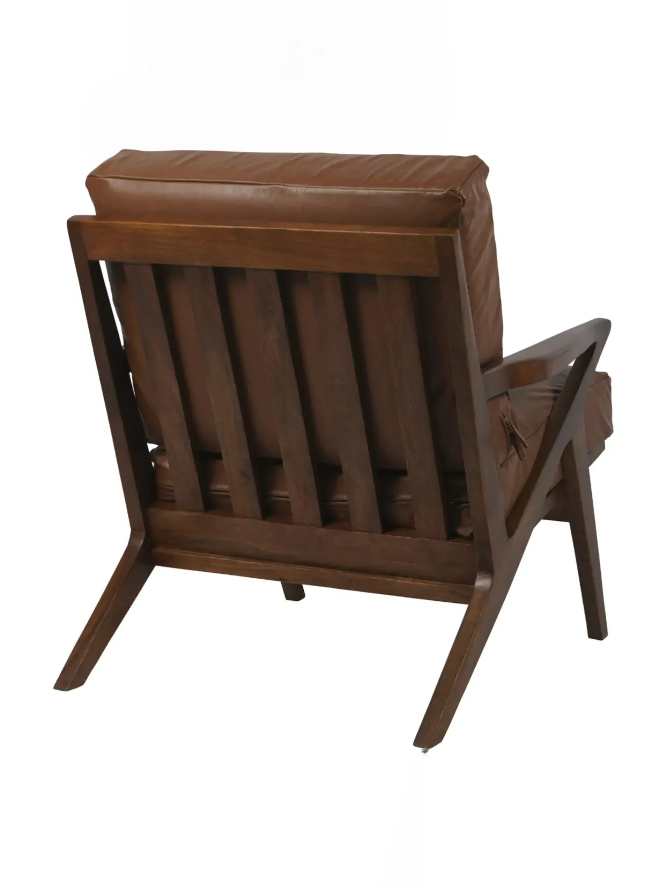 Upholstered Armchair - Brown, Leather