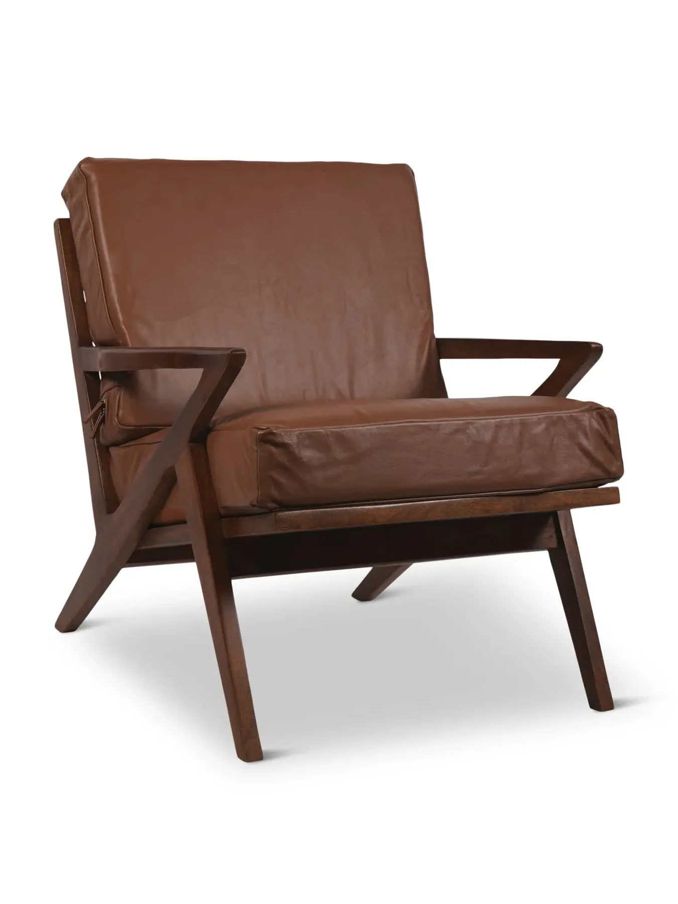 Upholstered Armchair - Brown, Leather image